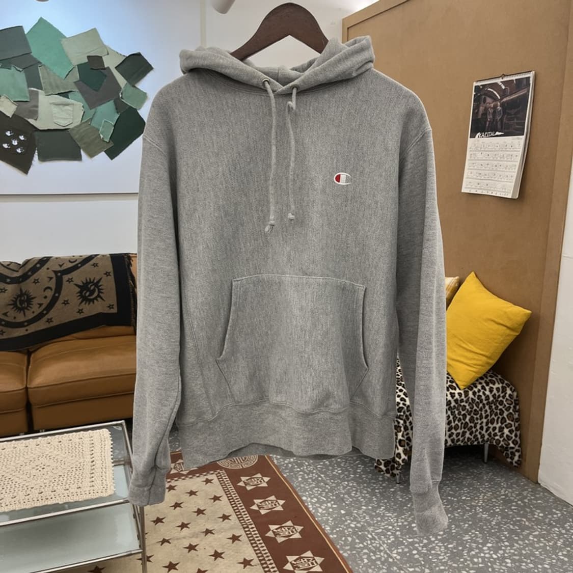 챔피온 리버스위브 빈티지 모던캐주얼 스몰로고 후드티 M C09827 상품이미지3