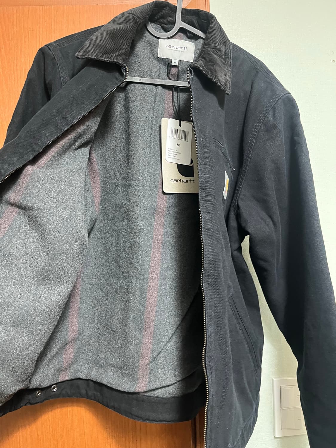 칼하트 wip 디트로이트 자켓 블랙 헤비 스톤 워시 M 상품이미지2