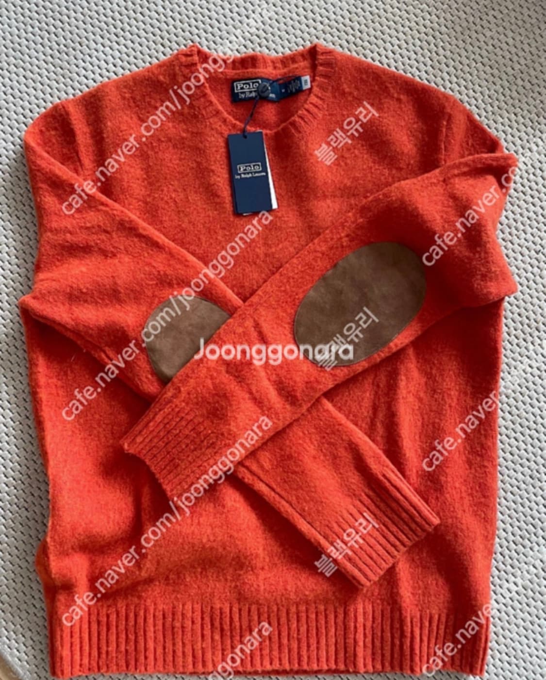 차정원 폴로 스웨이드 패치 울 캐시미어 스웨터 M새상품 상품이미지2