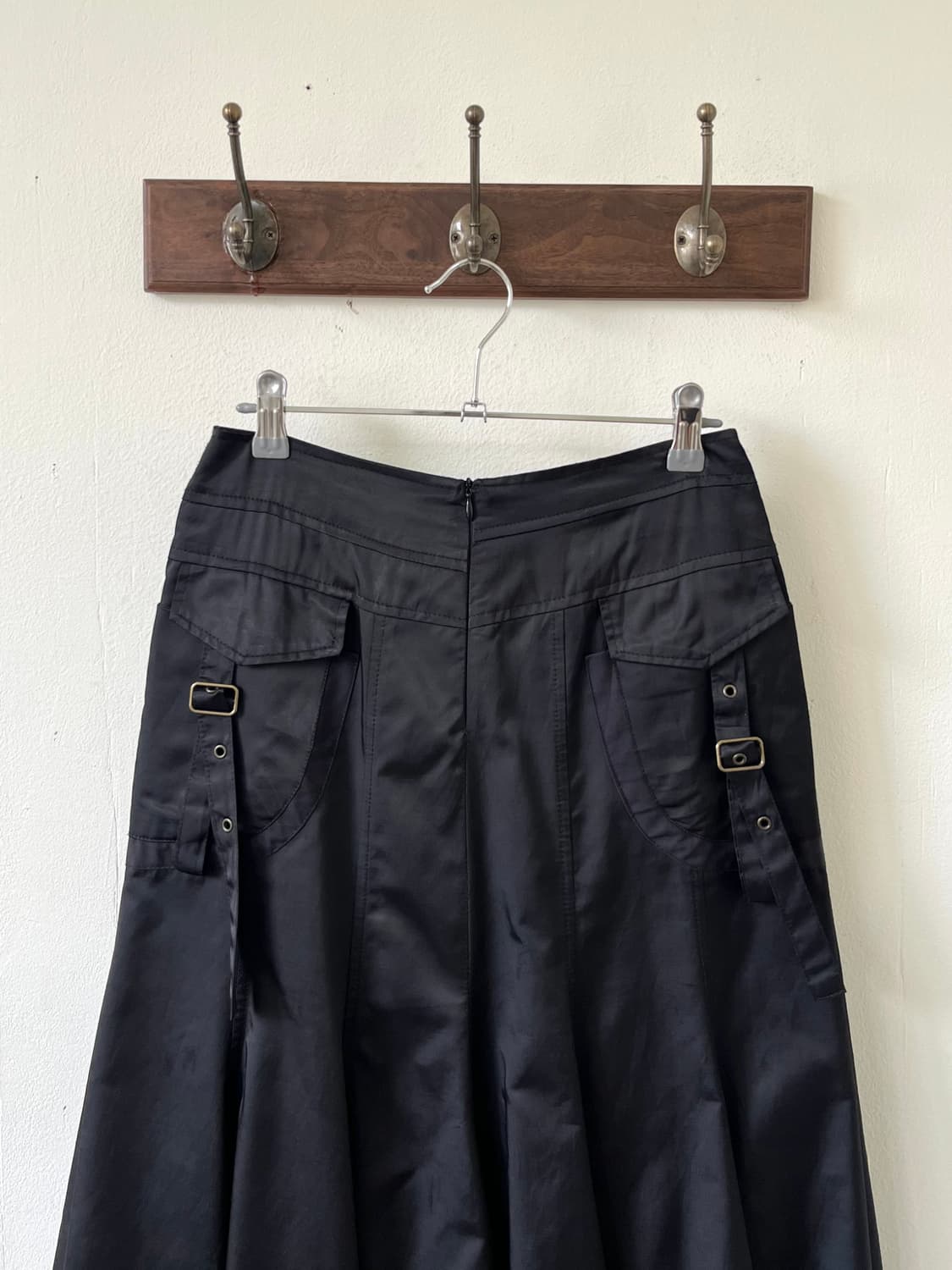 Japan vtg 블랙 벨크로 포켓 스커트 상품이미지2