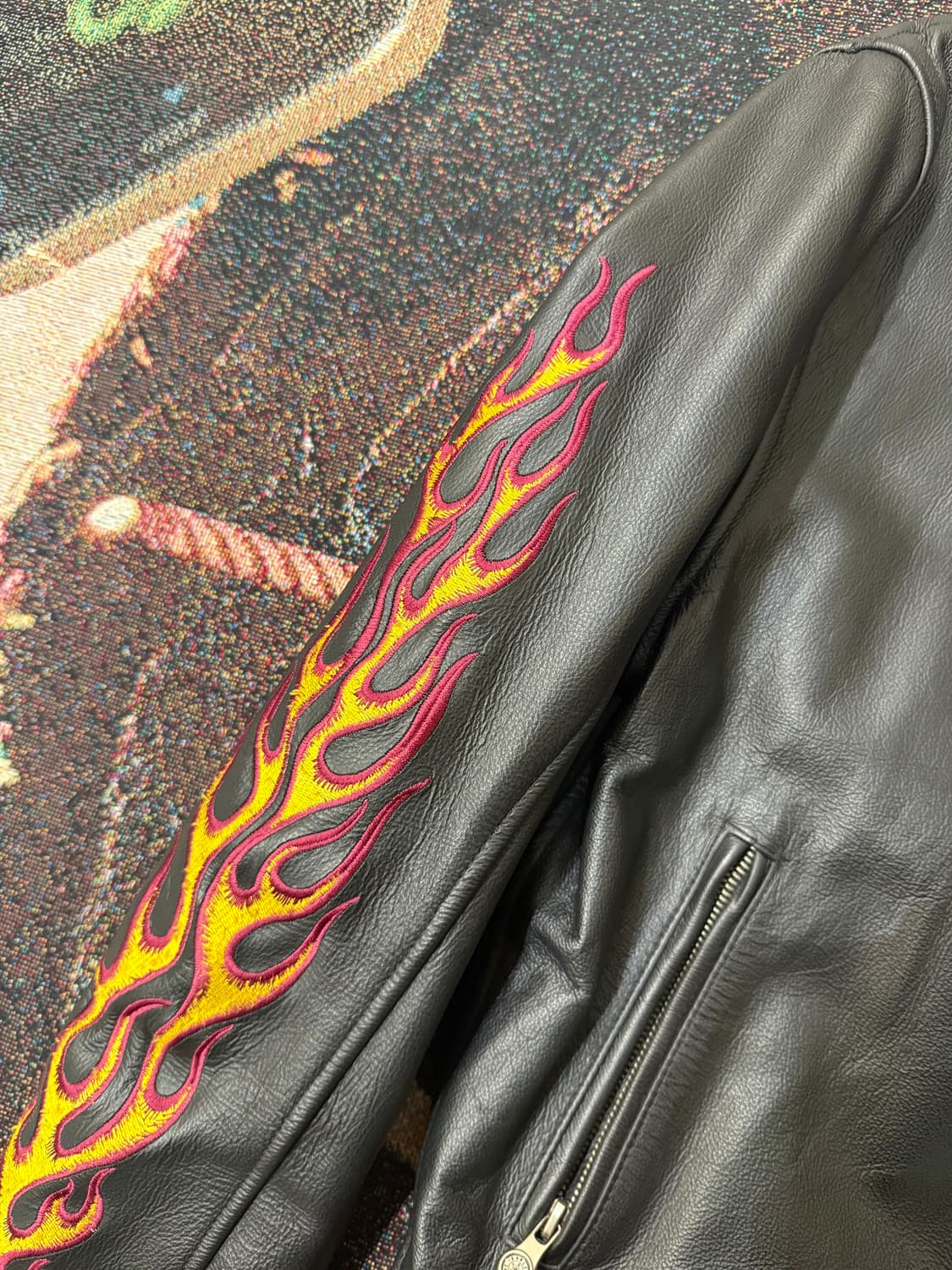 할리데이비슨 플레임 소가죽 라이더 레더 자켓 상품이미지4