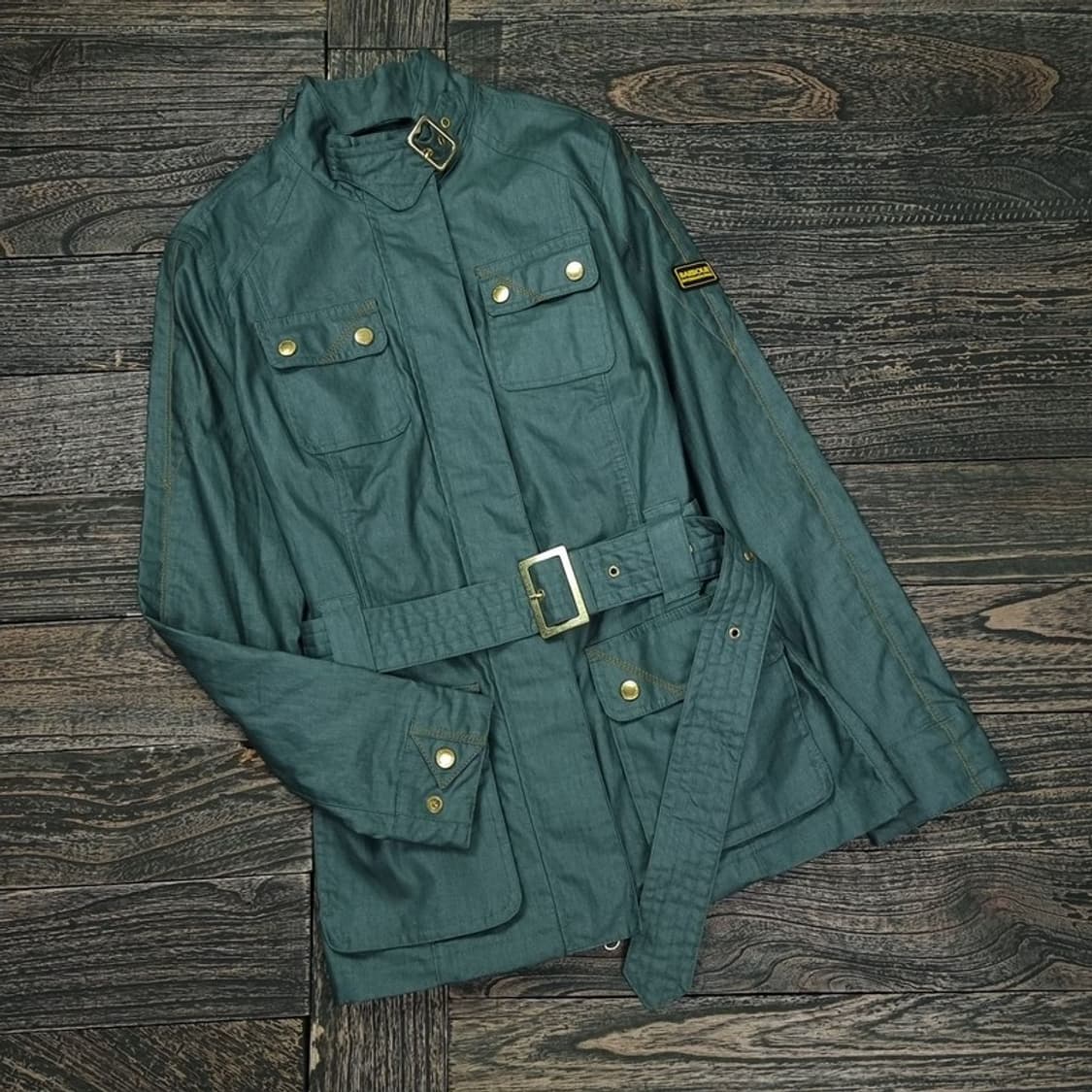 [바버] 인터네셔널 모직 혼방 벨티드 라이더 자켓 P01256 상품이미지1