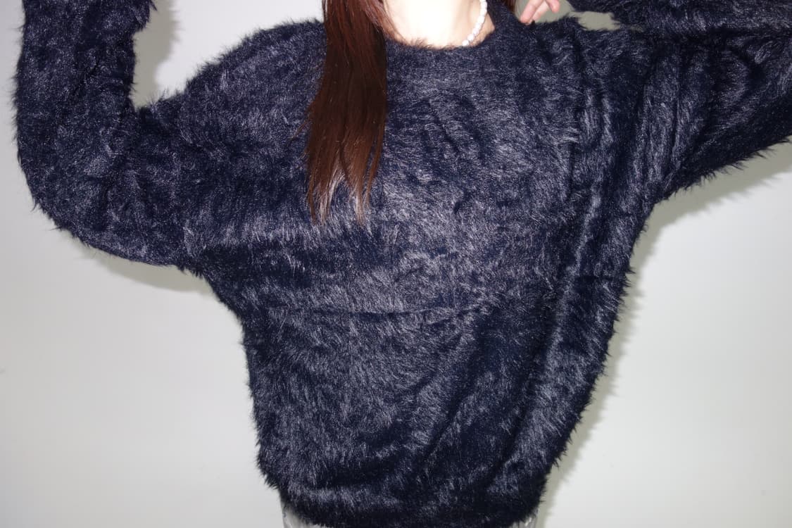 블랙 퍼 니트 상품이미지2