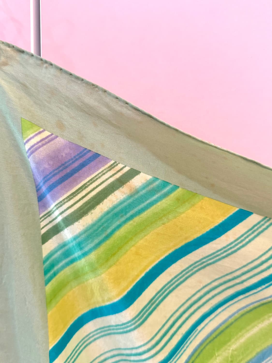 빈티지 에스닉 그린 스트라이프 스카프 상품이미지7