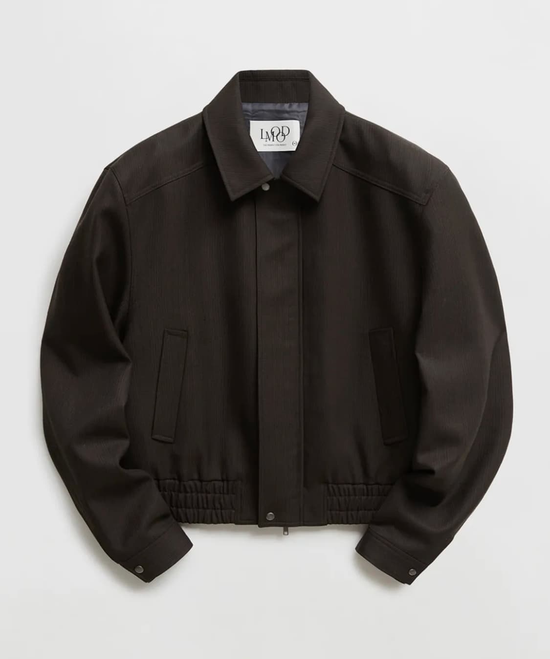 [48] 엘무드 마티오 울 스트라이프 블루종 자켓 브라운 상품이미지1