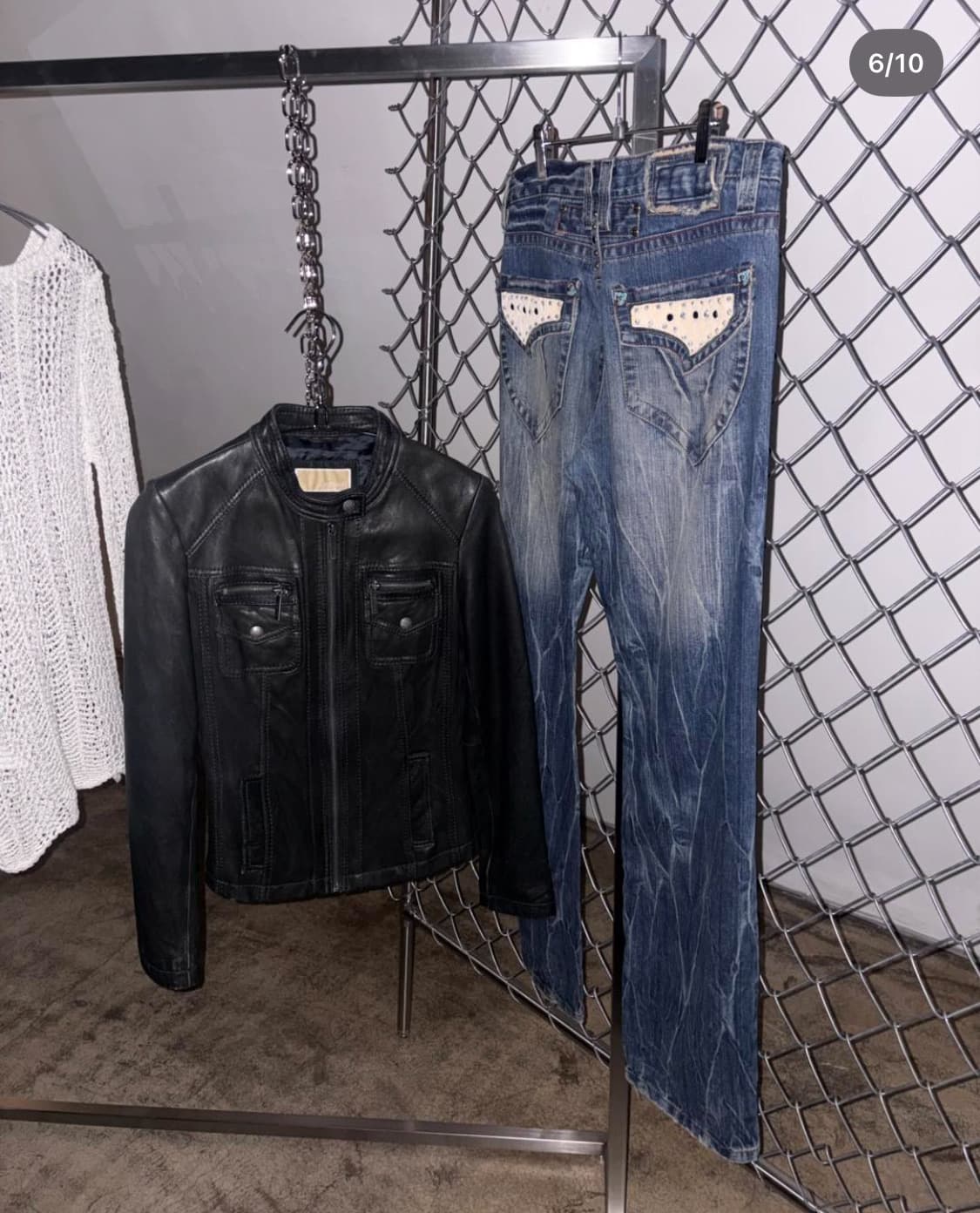 마이클 코어스 레더 자켓 블랙 상품이미지1