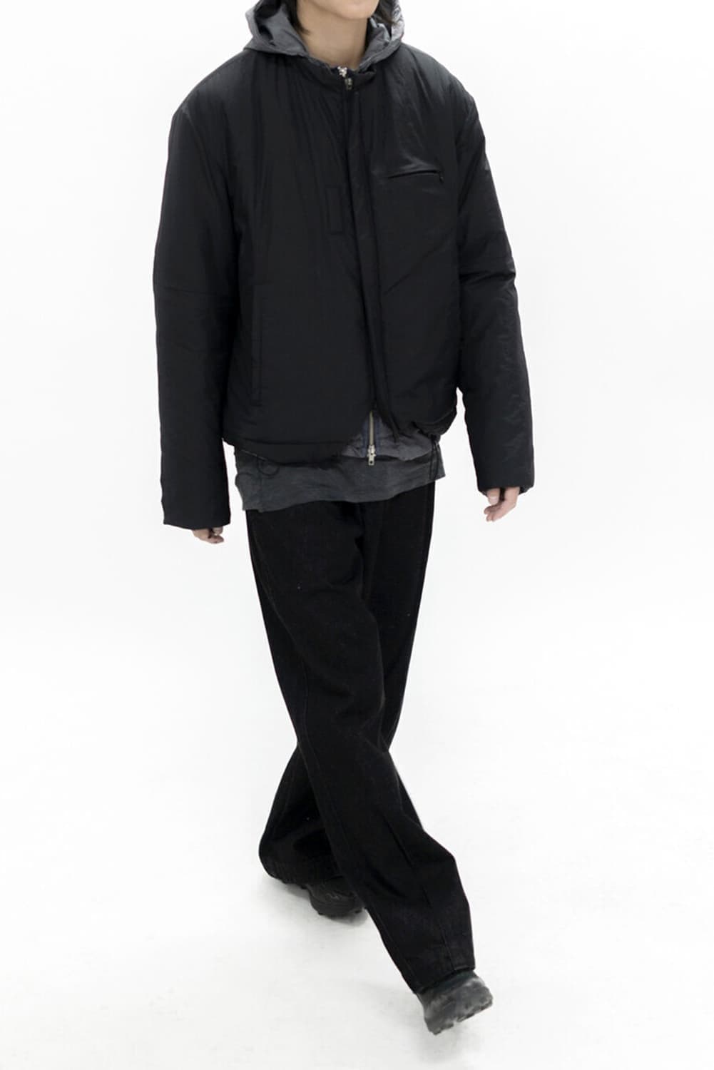 폴리테루 하이커자켓 블랙 3사이즈 상품이미지2