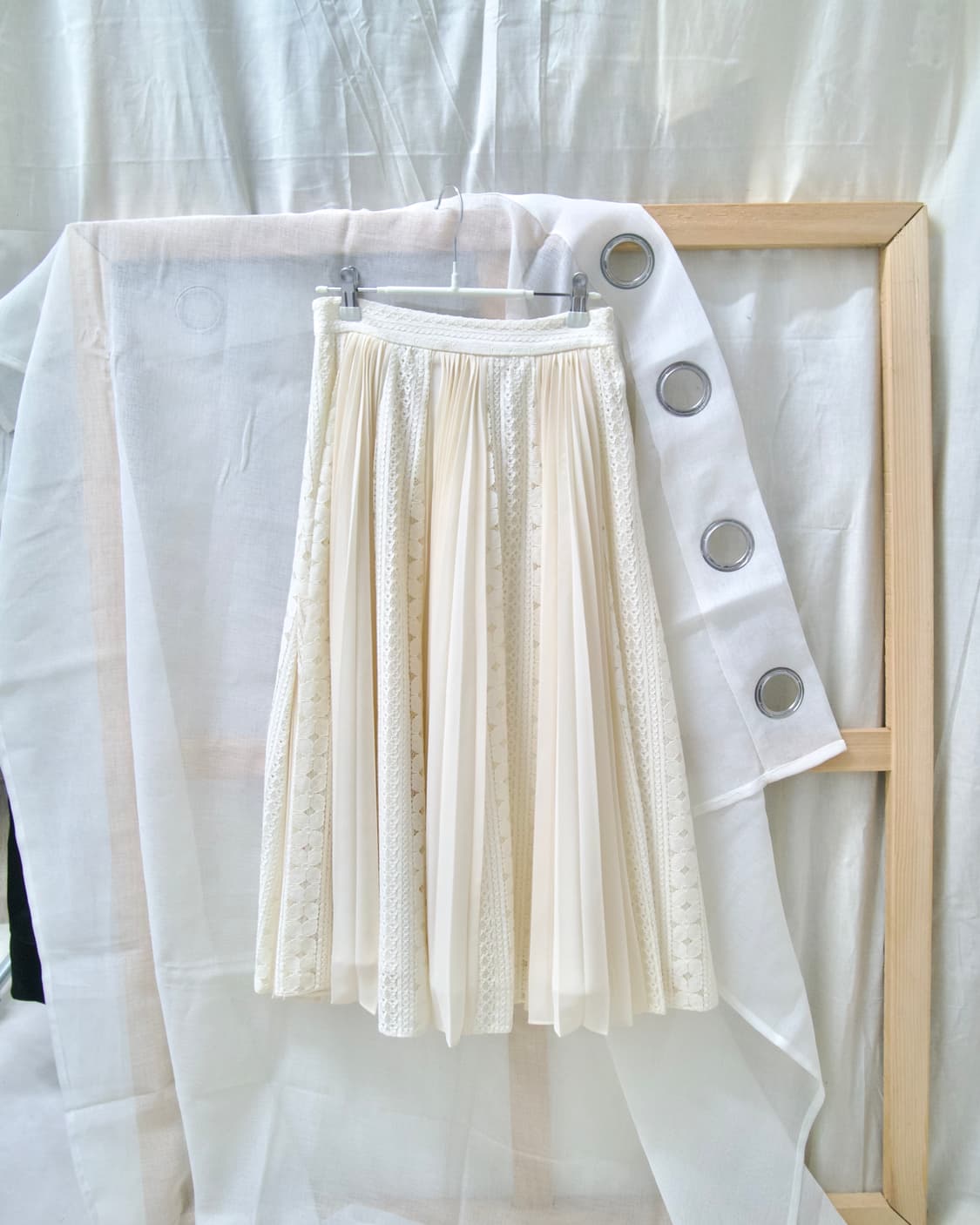 [PLASTIC ISLAND] punching mixed skirt 상품이미지1