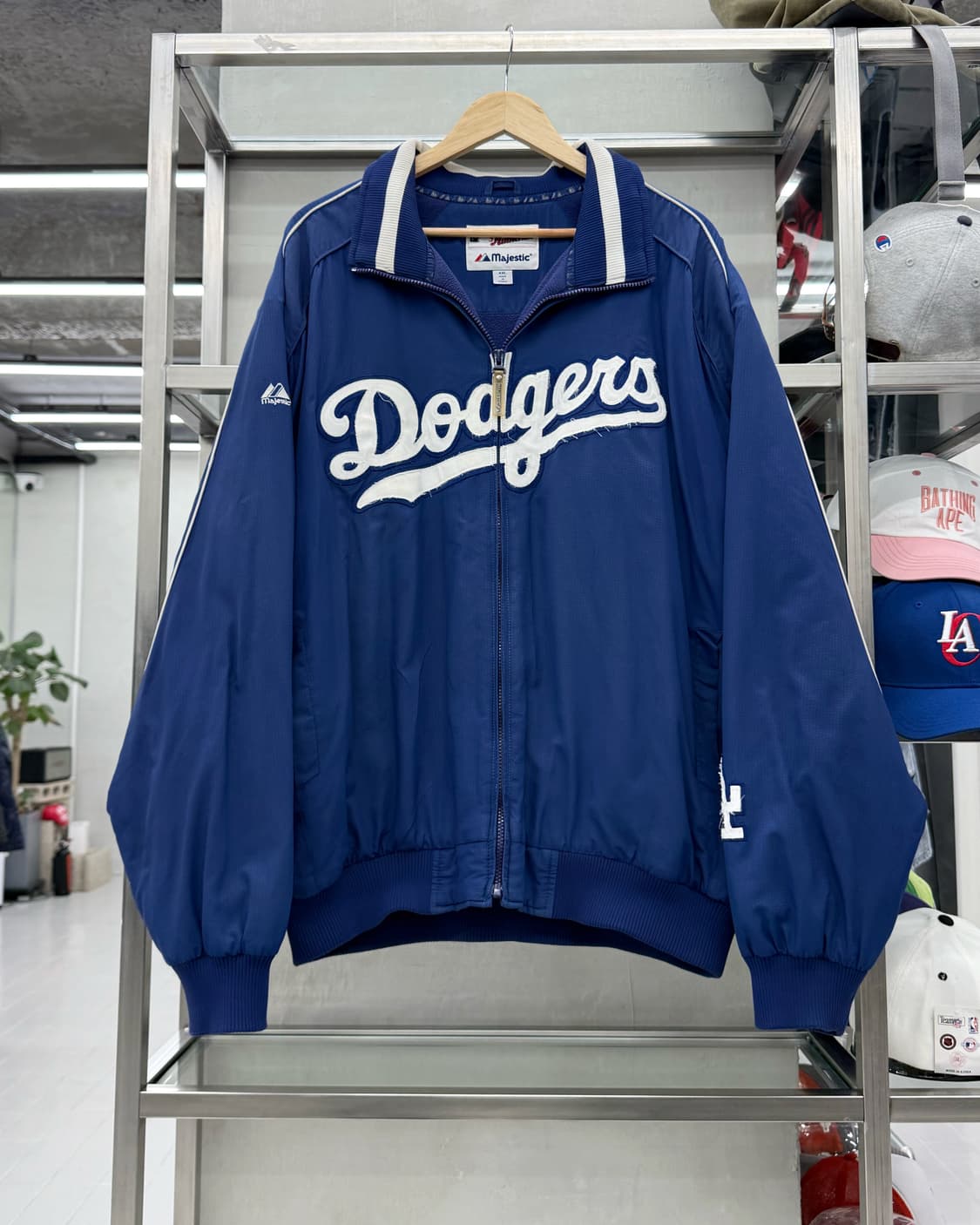 마제스틱 00s LA 다저스 후리스 패딩 점퍼 자켓 블루 상품이미지1