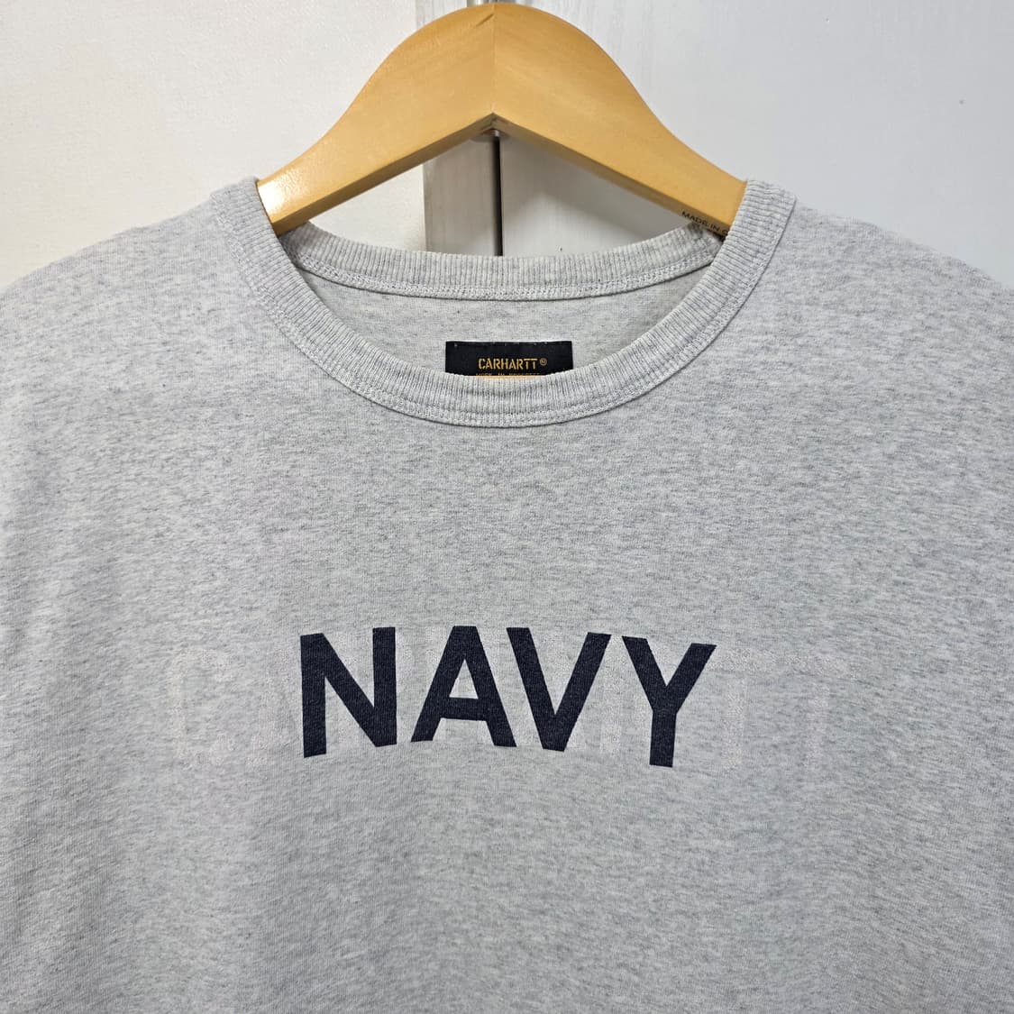 M) 칼하트 WIP NAVY 프린팅 반팔티셔츠 라이트그레이 상품이미지2