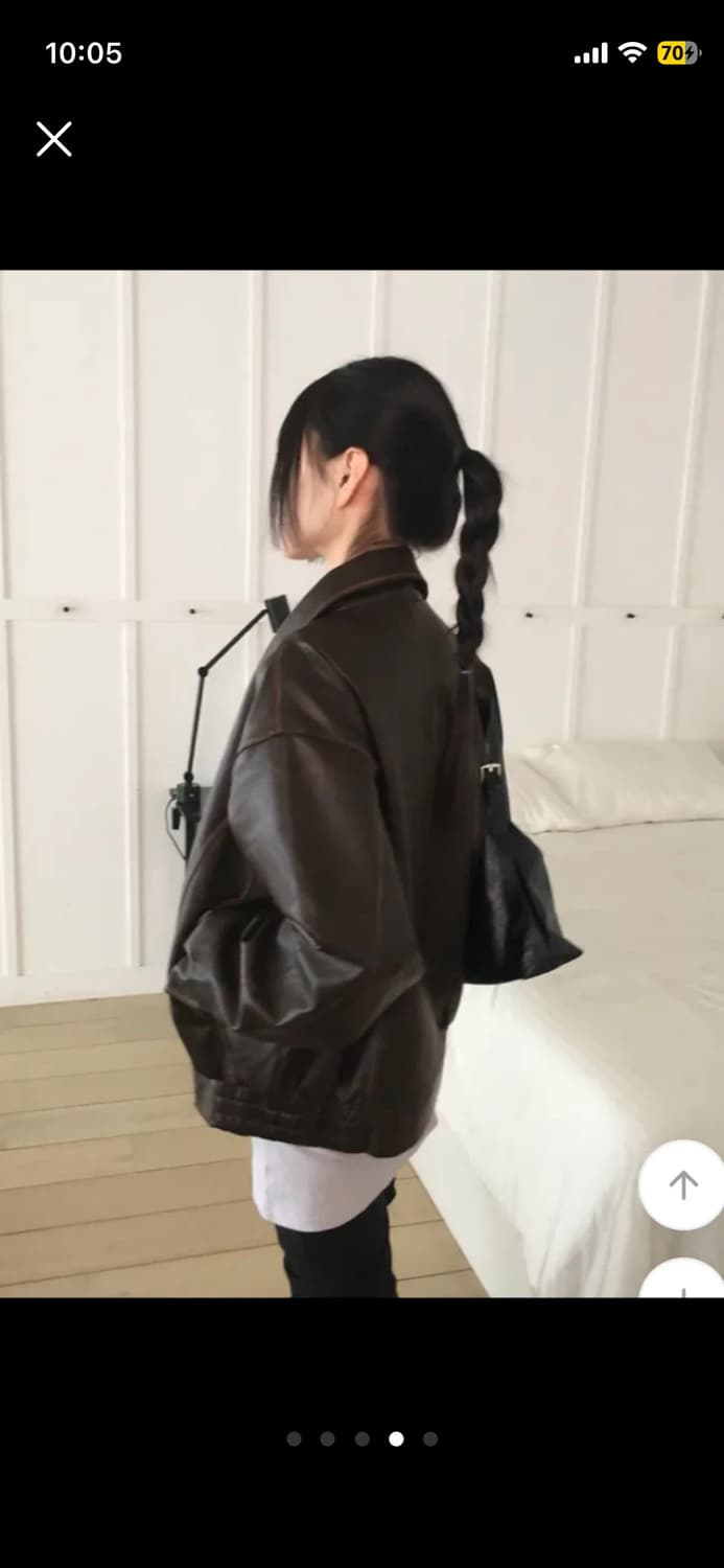 급처)빈티지 워싱 절개 레더자켓 미스치프 보헤미안서울 코이세이오 마뗑킴 상품이미지4