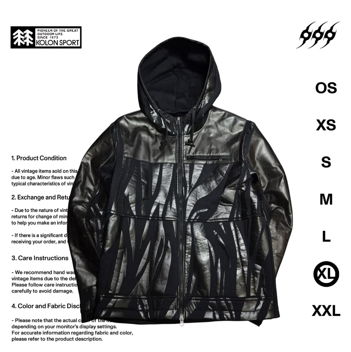 코오롱스포츠 10S 가죽 후드집업 자켓 상품이미지1