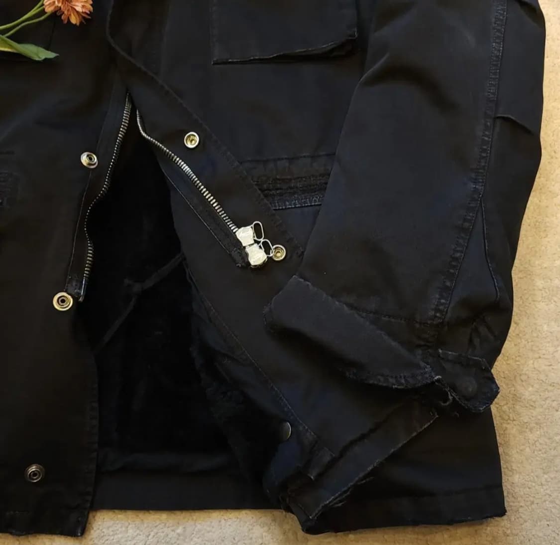 발망 무스탕 밀리터리 필드자켓 블랙 발망 데카르넹 52 상품이미지7