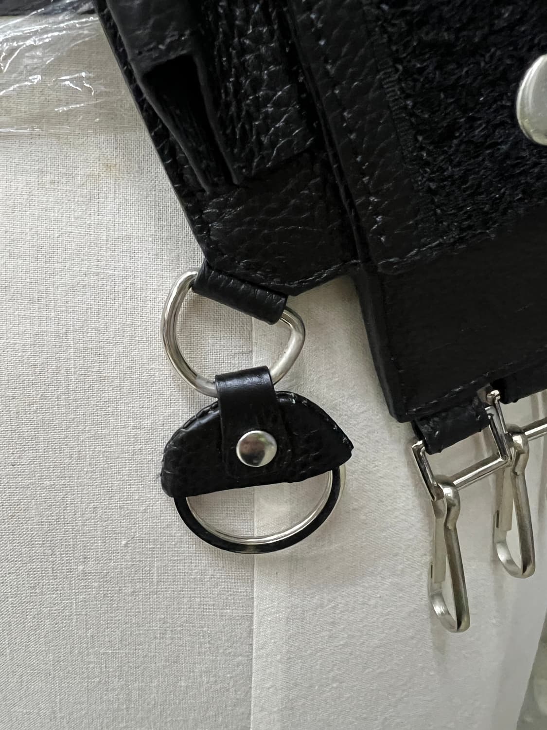 LANDLORD 블랙 가죽 유틸리티 백 사이버코어 택티컬 상품이미지7