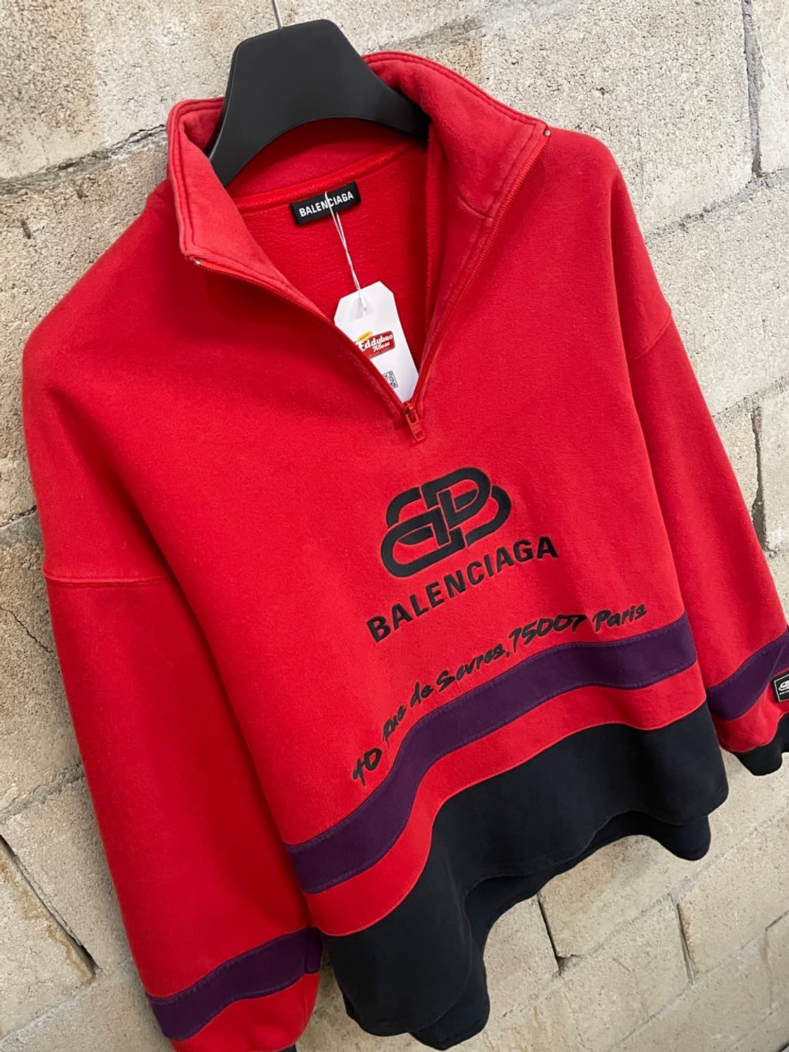 발렌시아가 BB 로고 반집업 맨투맨 상품이미지4