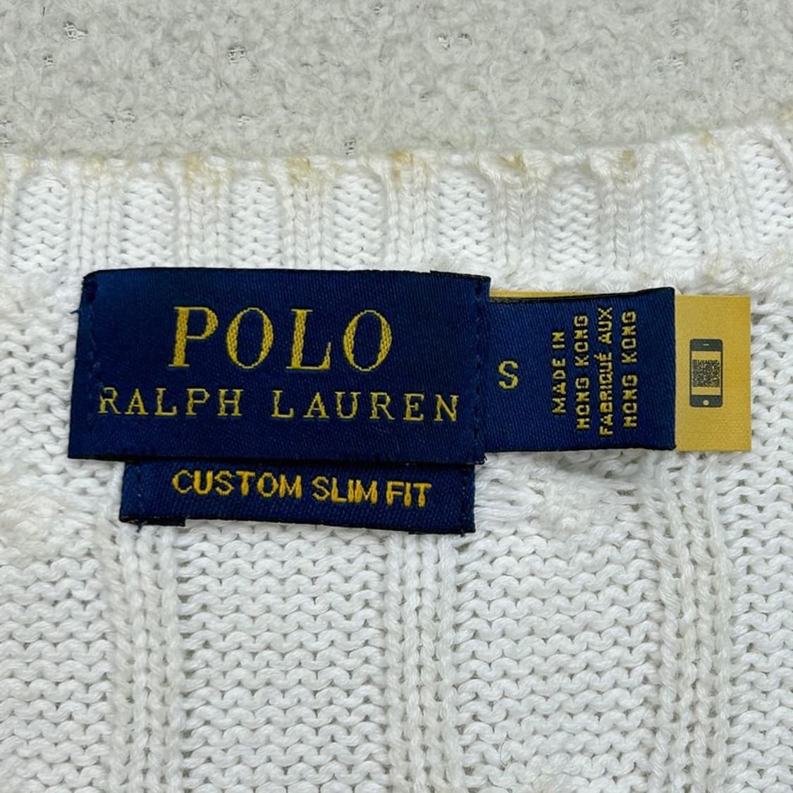RALPH LAUREN 화이트 브이넥 케이블 니트 S 상품이미지4
