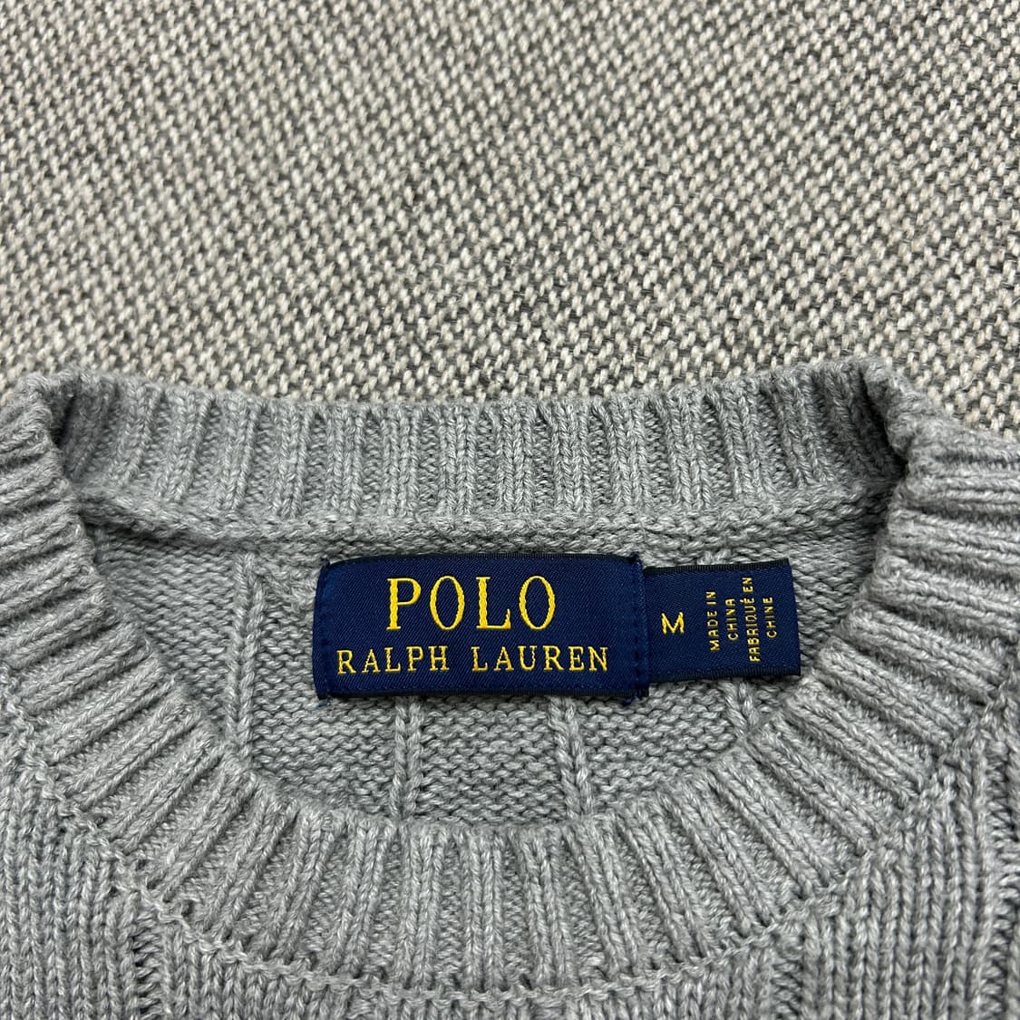 폴로 그레이 코튼 케이블 니트(M) 상품이미지2