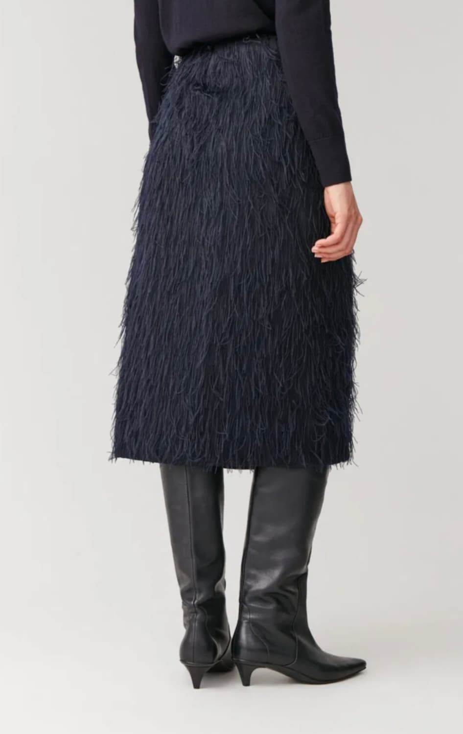 cos 코스 네이비 페더 랩스커트  34사이즈 상품이미지6