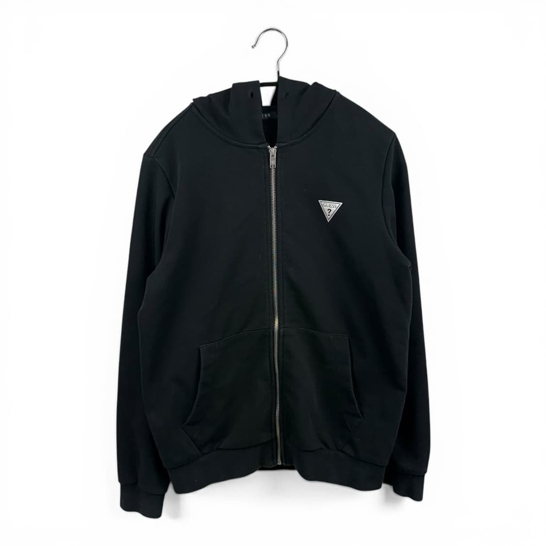 (S) 게스 우먼스 로고 후드집업 블랙 상품이미지1