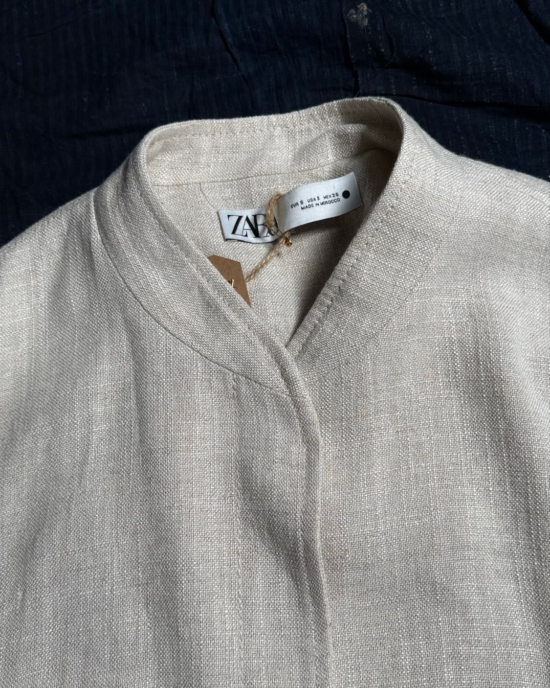 Zara 오버사이즈 린넨 블랜드 봄버 자켓 S 상품이미지2