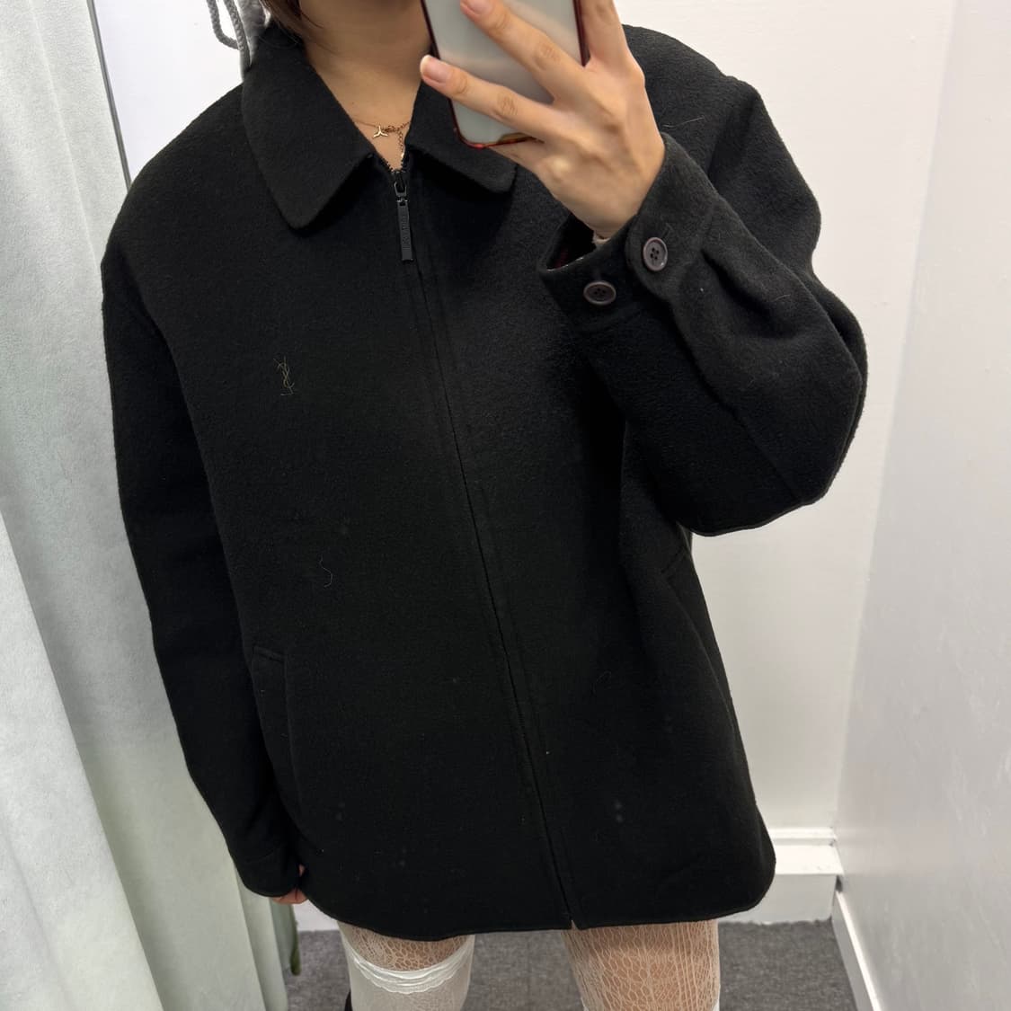 입생로랑 블랙 모 자켓 상품이미지1