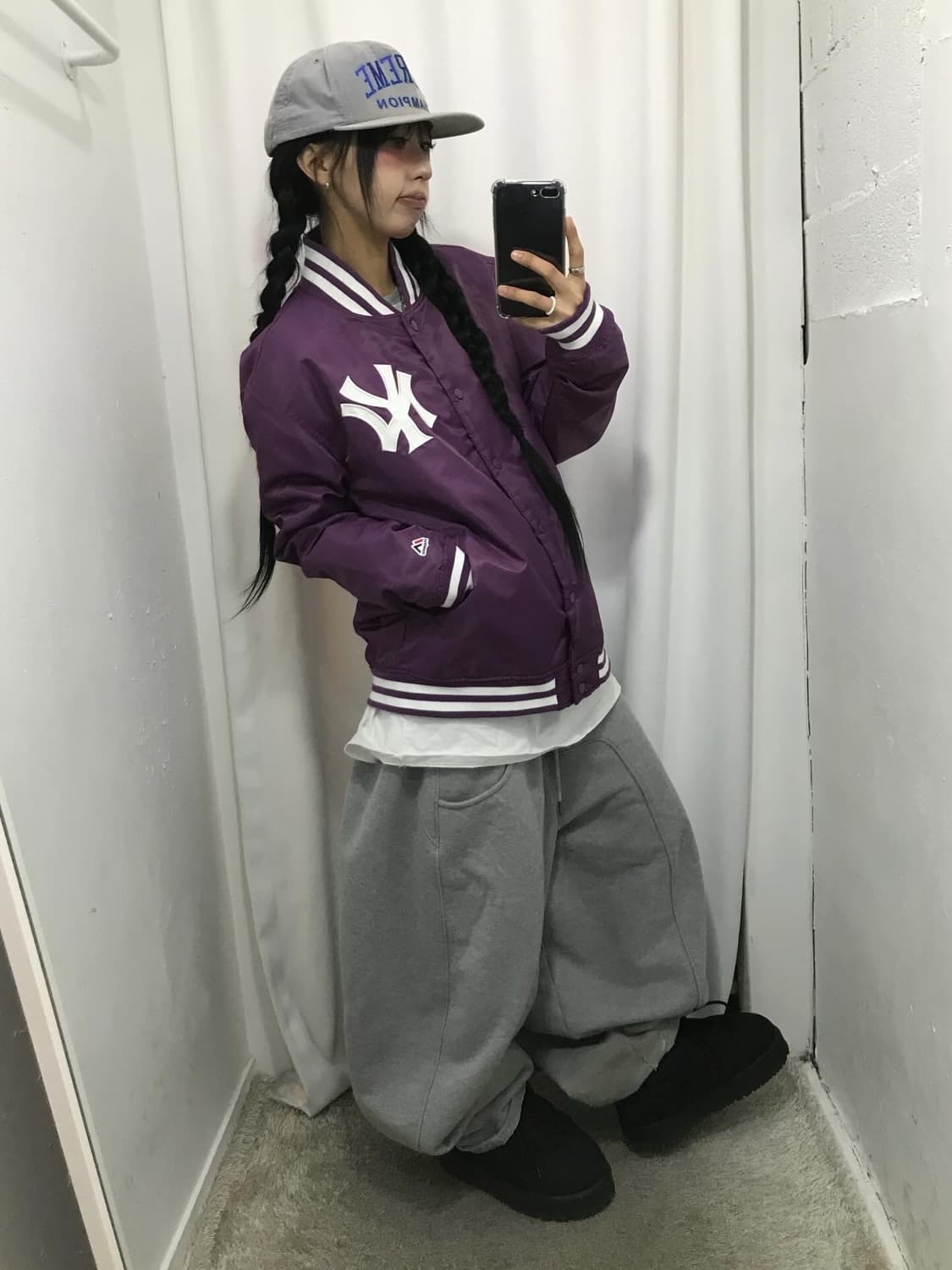 Majestic New York Yankees Satin Varsity  상품이미지4