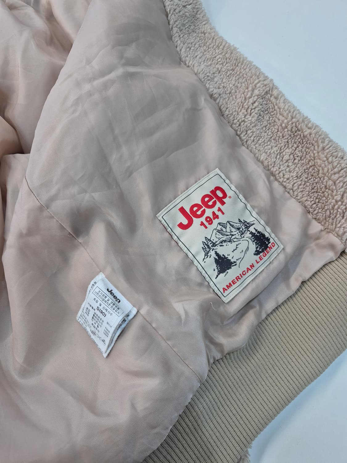 Jeep 베이지색 뽀글이 후드 집업 상품이미지7