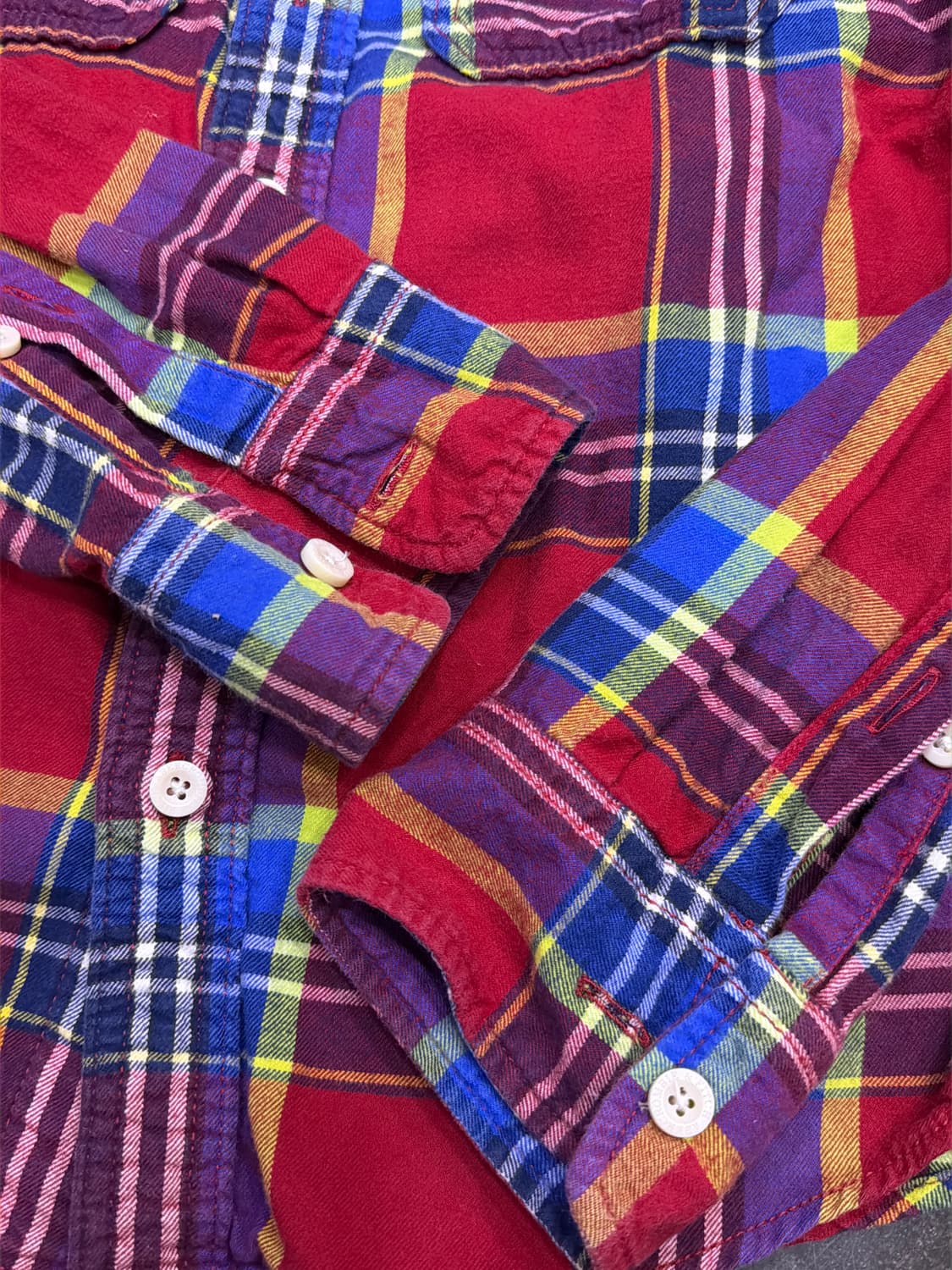 아베크롬비 플란넬 체크셔츠 레드 머슬핏 M 상품이미지6