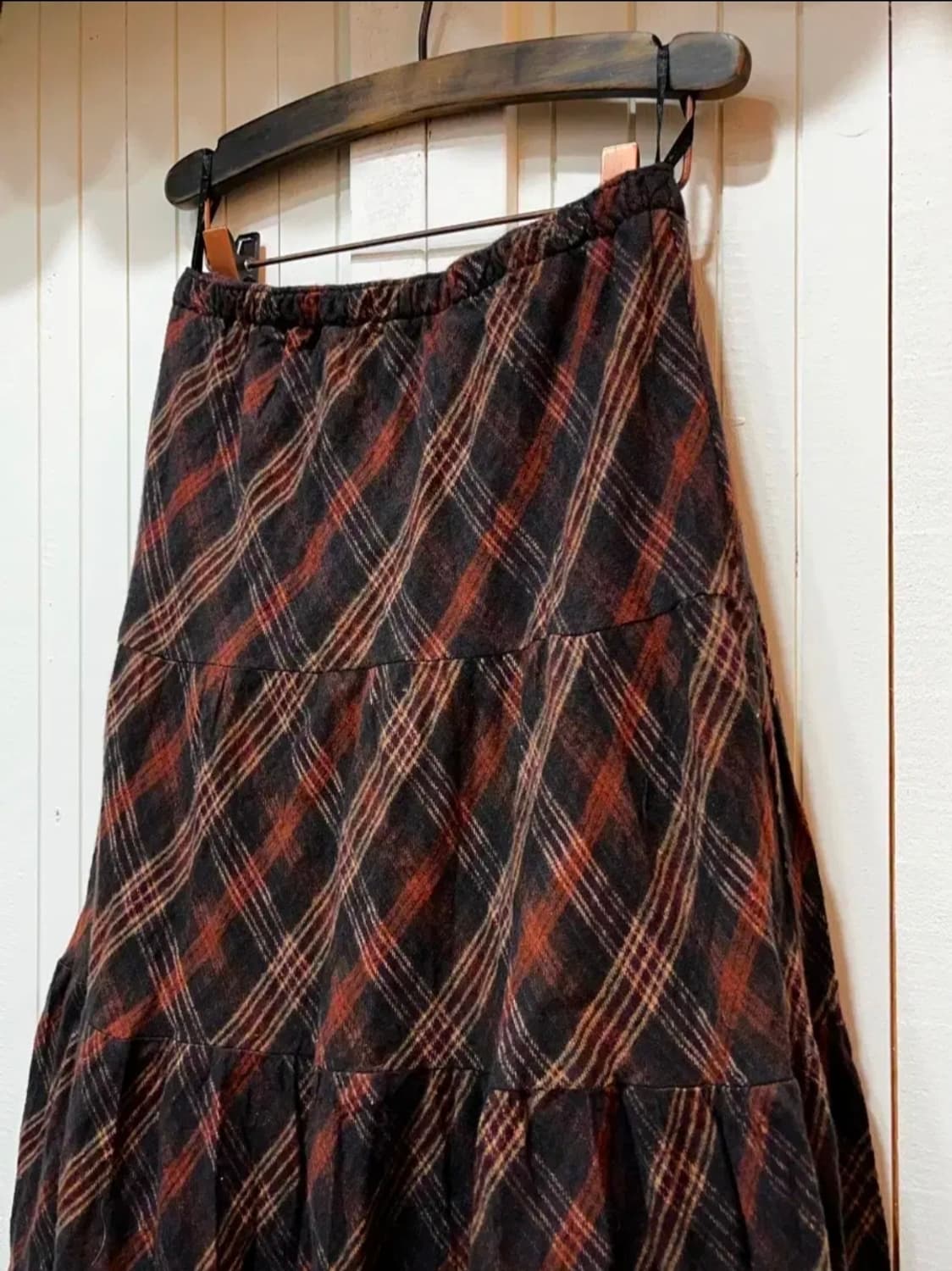 빈티지 체크 롱스커트 상품이미지4