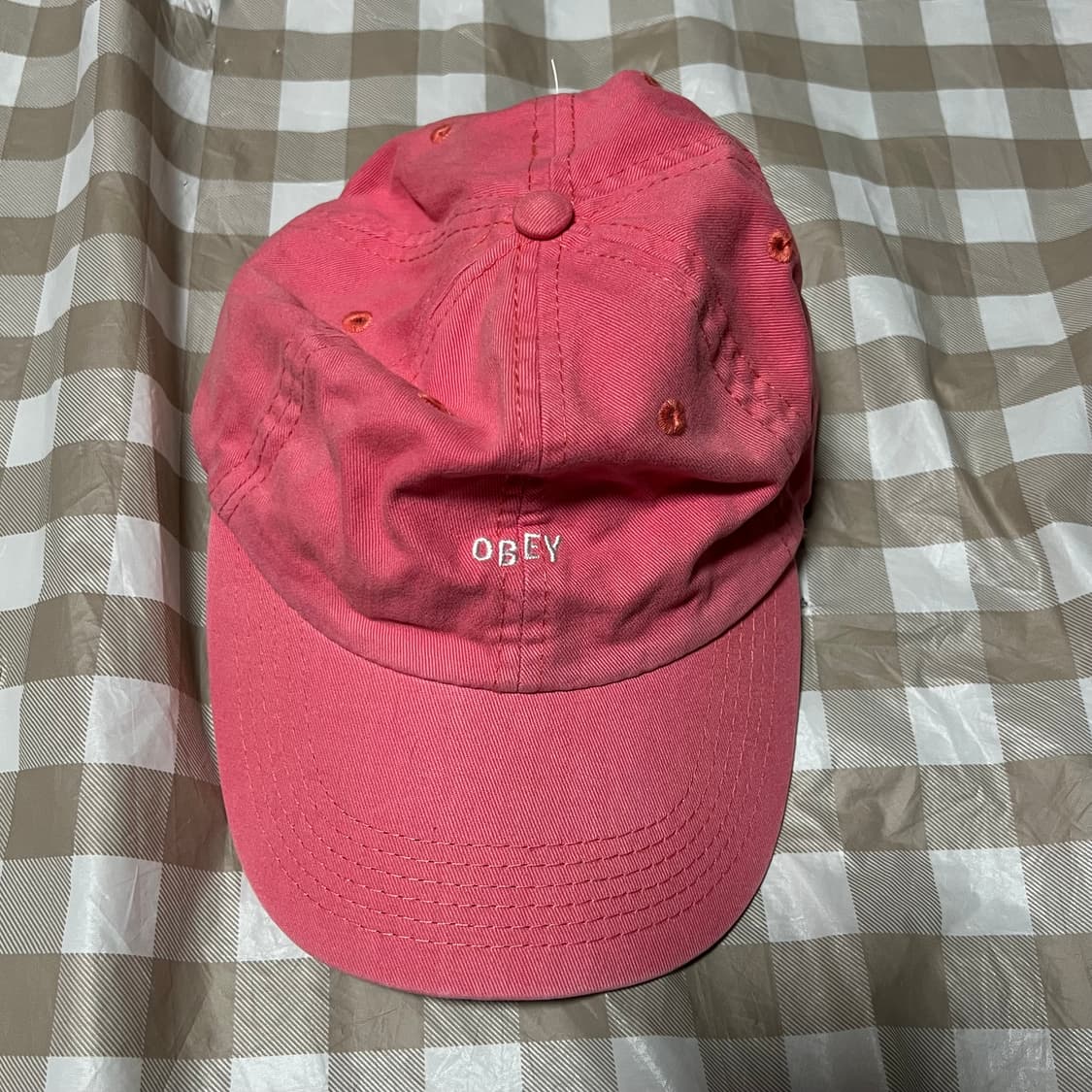 오베이 OBEY 핑크 볼캡 모자 분홍 빈티지 스트릿 상품이미지1