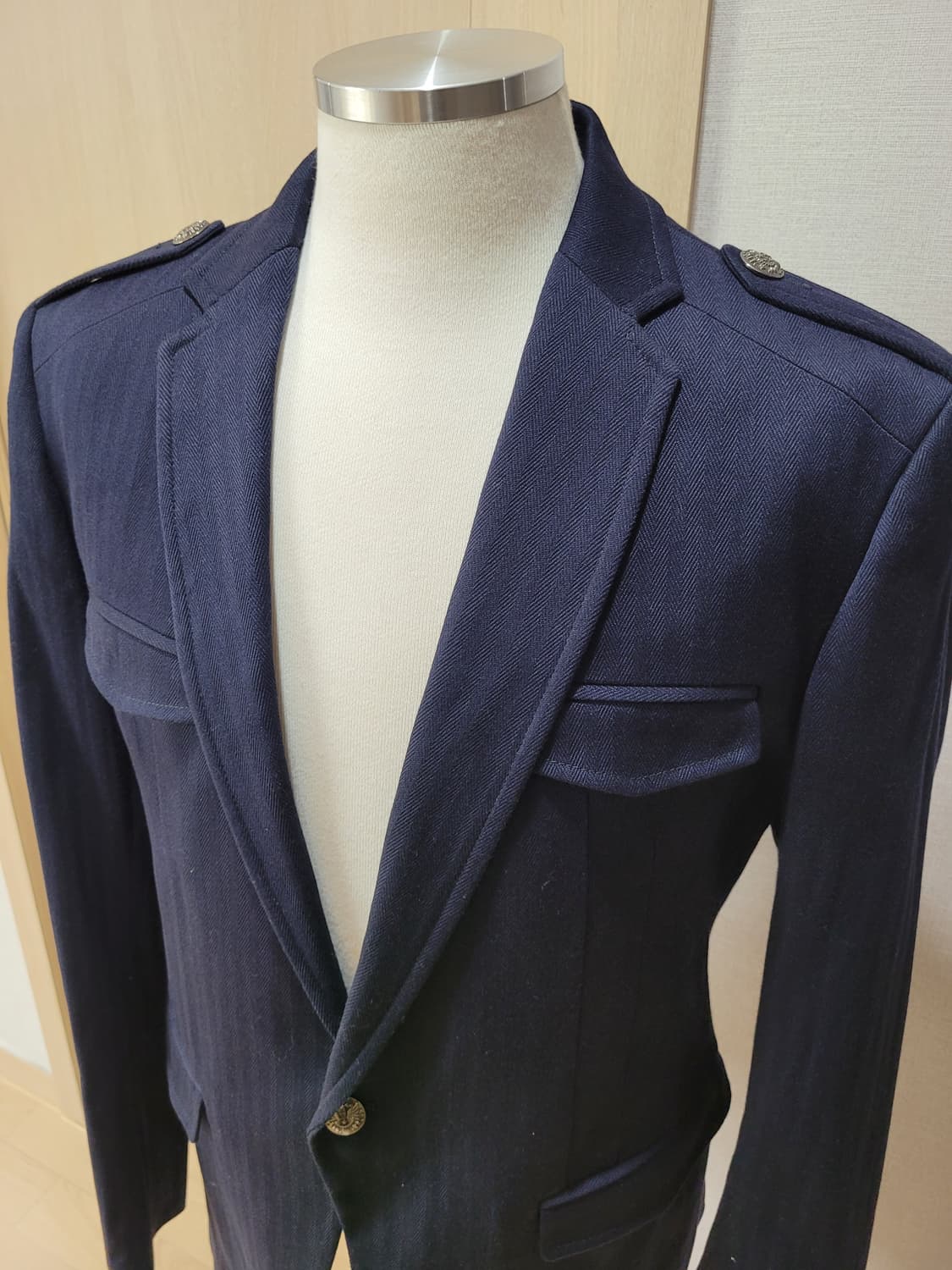 자라맨 ZARAMAN blacktag 헤링본 블레이저 100 네이비 상품이미지3