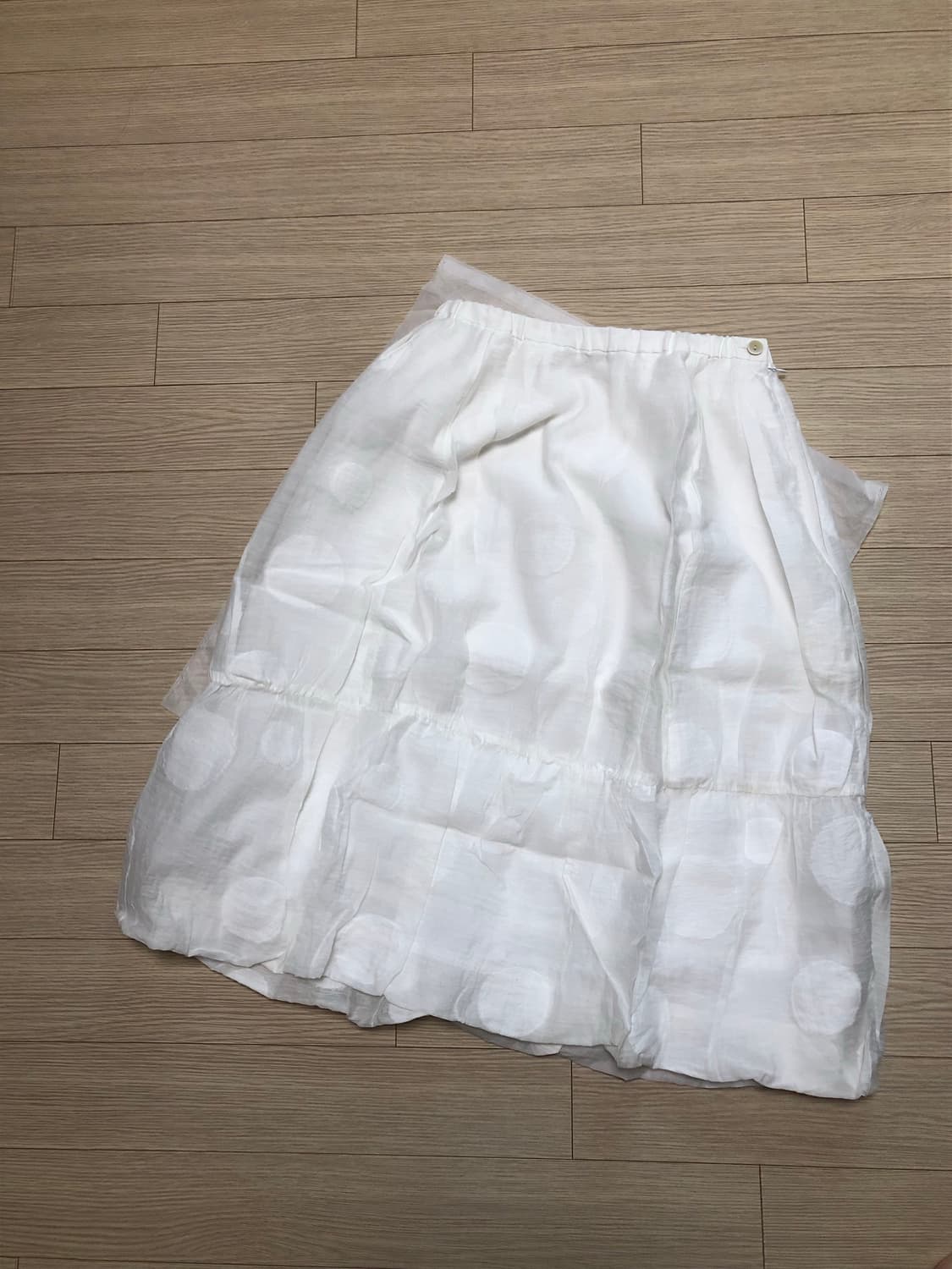 코튼 도트 밴딩 핀턱 볼륨 스커트 상품이미지2