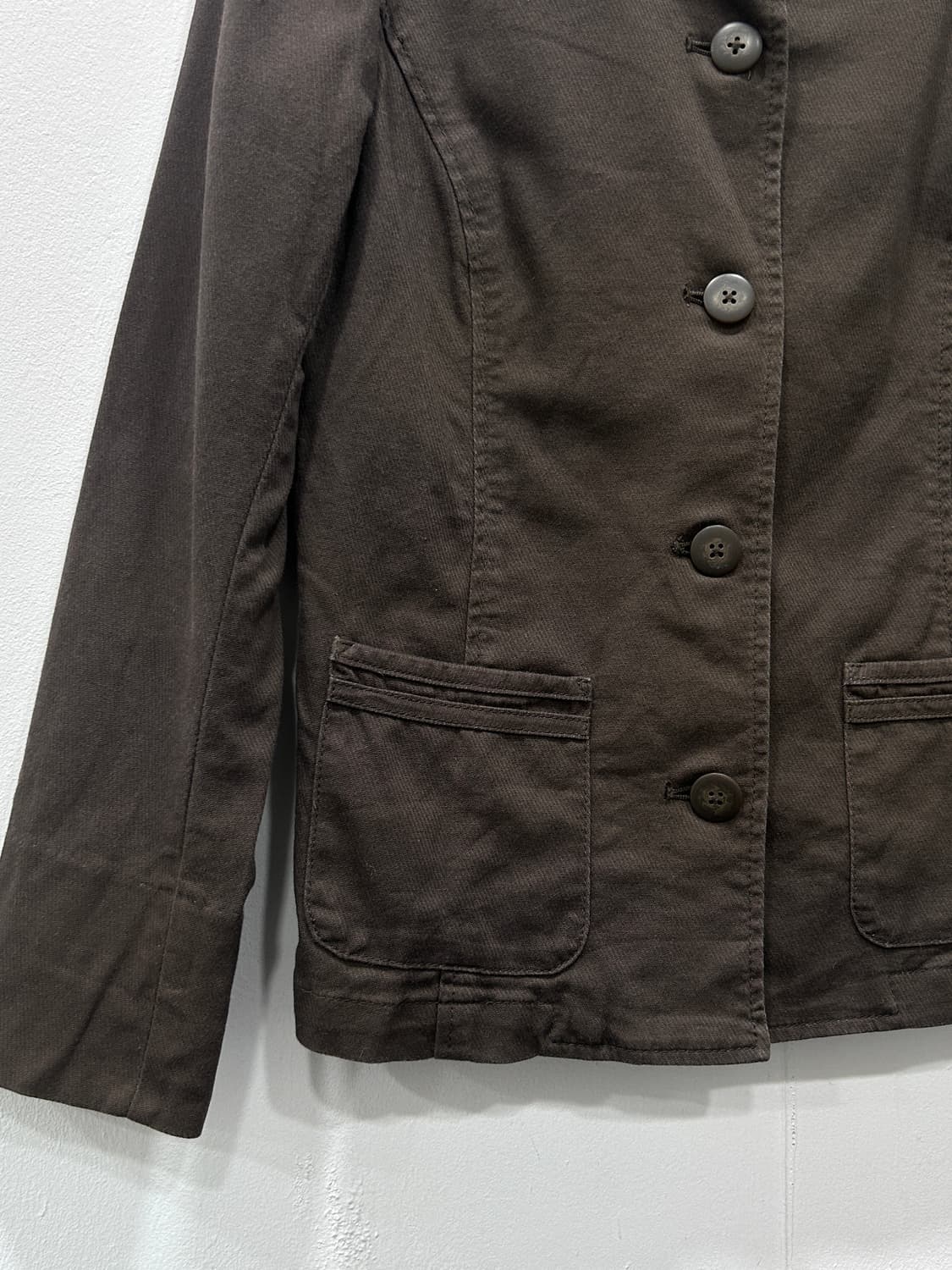 Japan 에디바우어 브라운 코튼 자켓 여성 M 상품이미지4