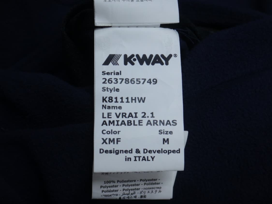 (M) 까웨 K WAY 르브레 공용 플리스 집업 네이비 상품이미지8