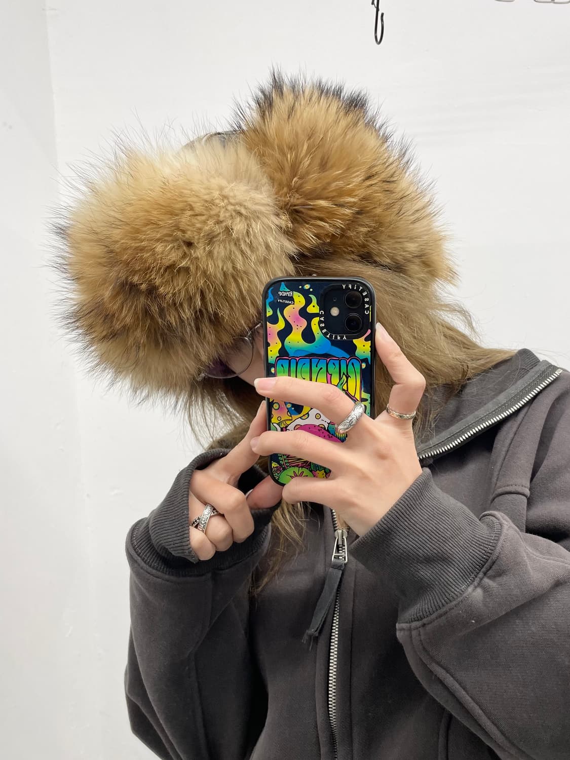 리얼 양가죽 바이커 트루퍼햇*레어 상품이미지5