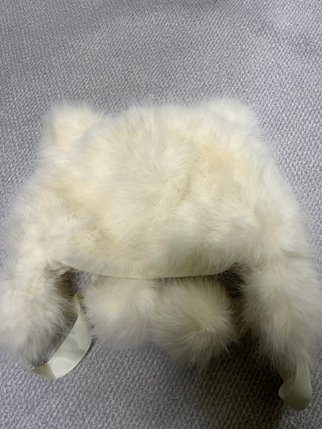 장원영 스타일) 아이보리 털 곰돌이 모자 상품이미지1