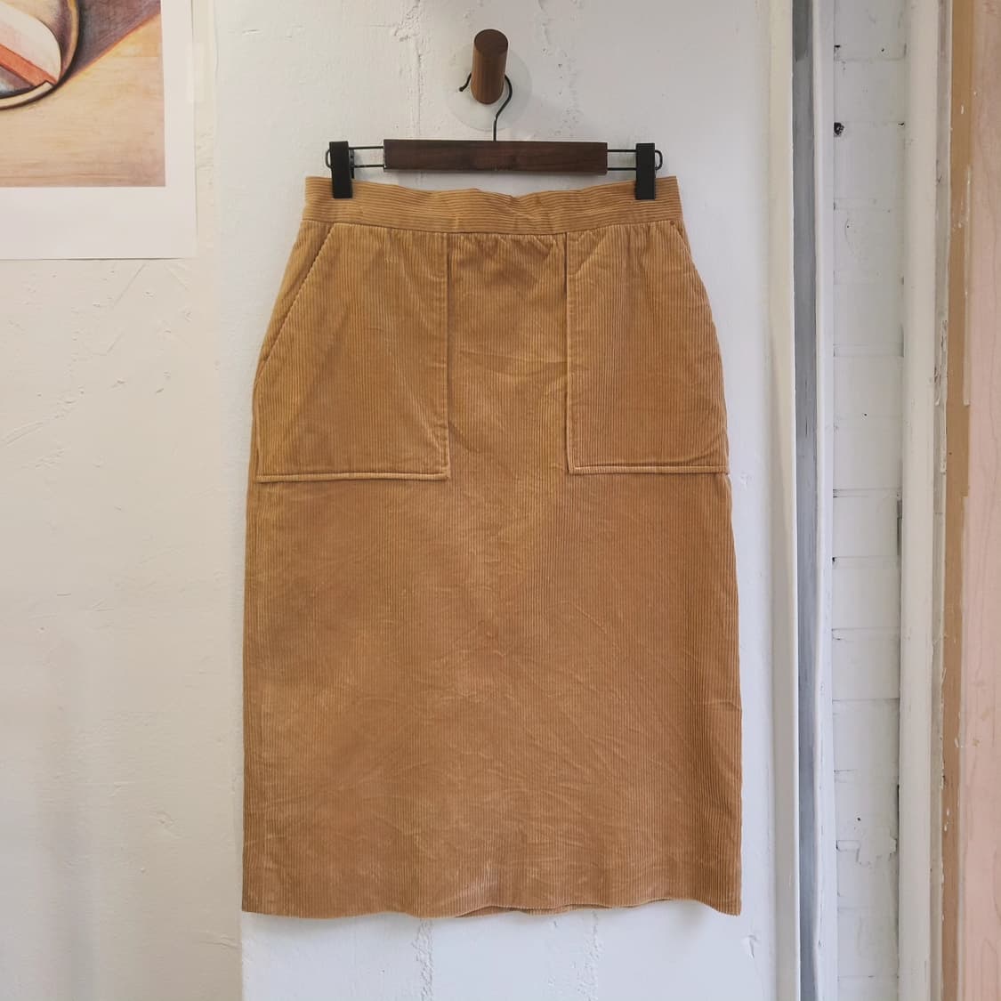 Candela 아웃포켓 코듀로이 미디스커트 상품이미지1