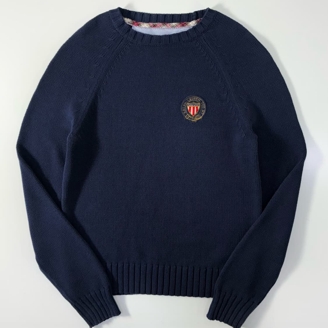 Polo  폴로 랄프로렌 코튼 크레스크 패치 네이비 니트   상품이미지1