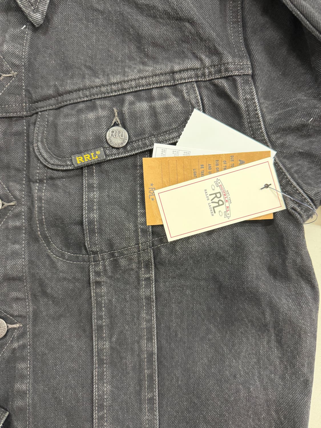 더블알엘 RRL lot 271 블랙 데님 트러커 자켓 M 새상품 상품이미지3