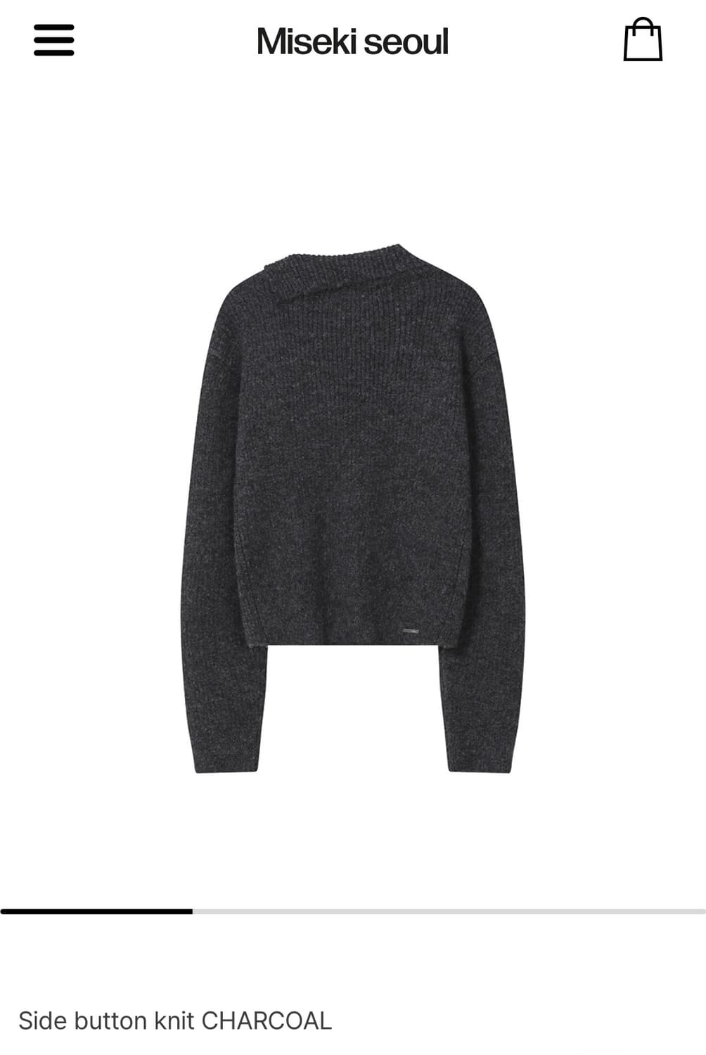 미세키 서울 / Side button knit CHARCOAL 상품이미지2