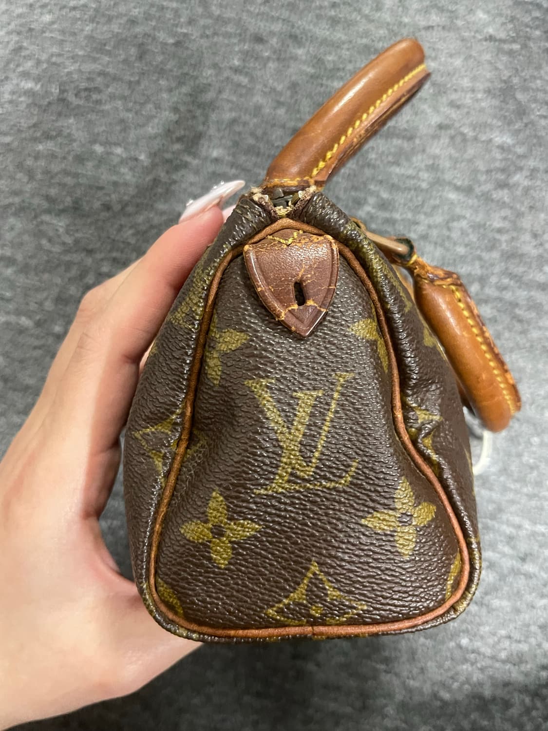 루이비통 모노그램 나노 스피디(체인&감정서 포함) 상품이미지4