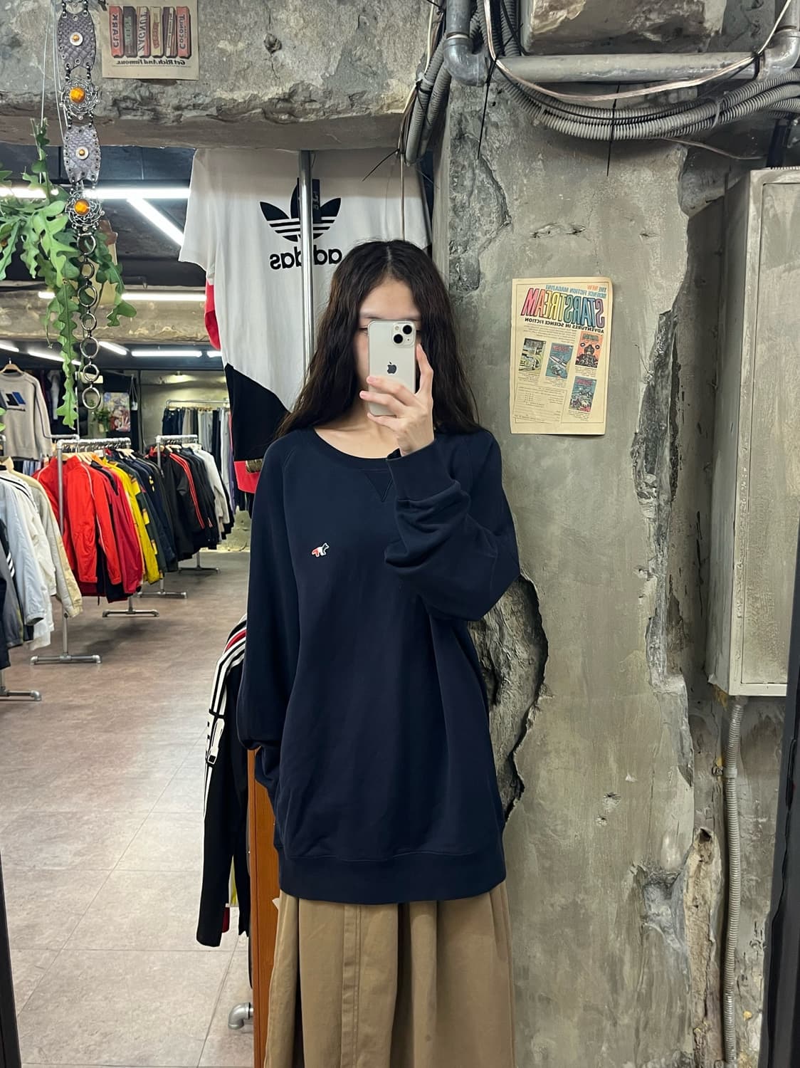 메종키츠네 맨투맨 네이비 2XL #csz1860 상품이미지2