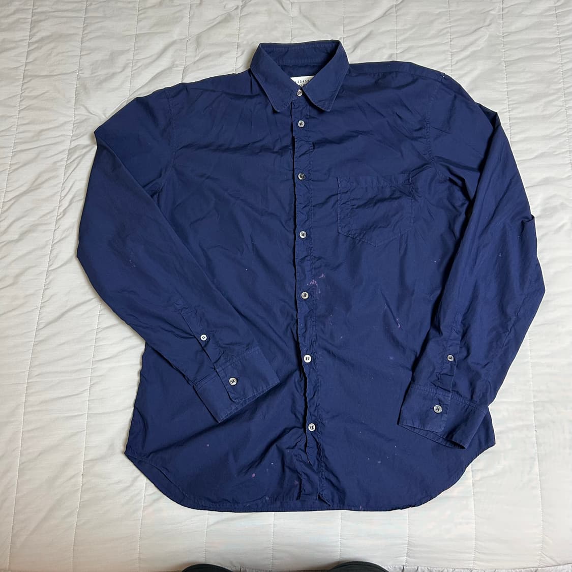Masion margiela 18 aw shirt navy L 상품이미지2