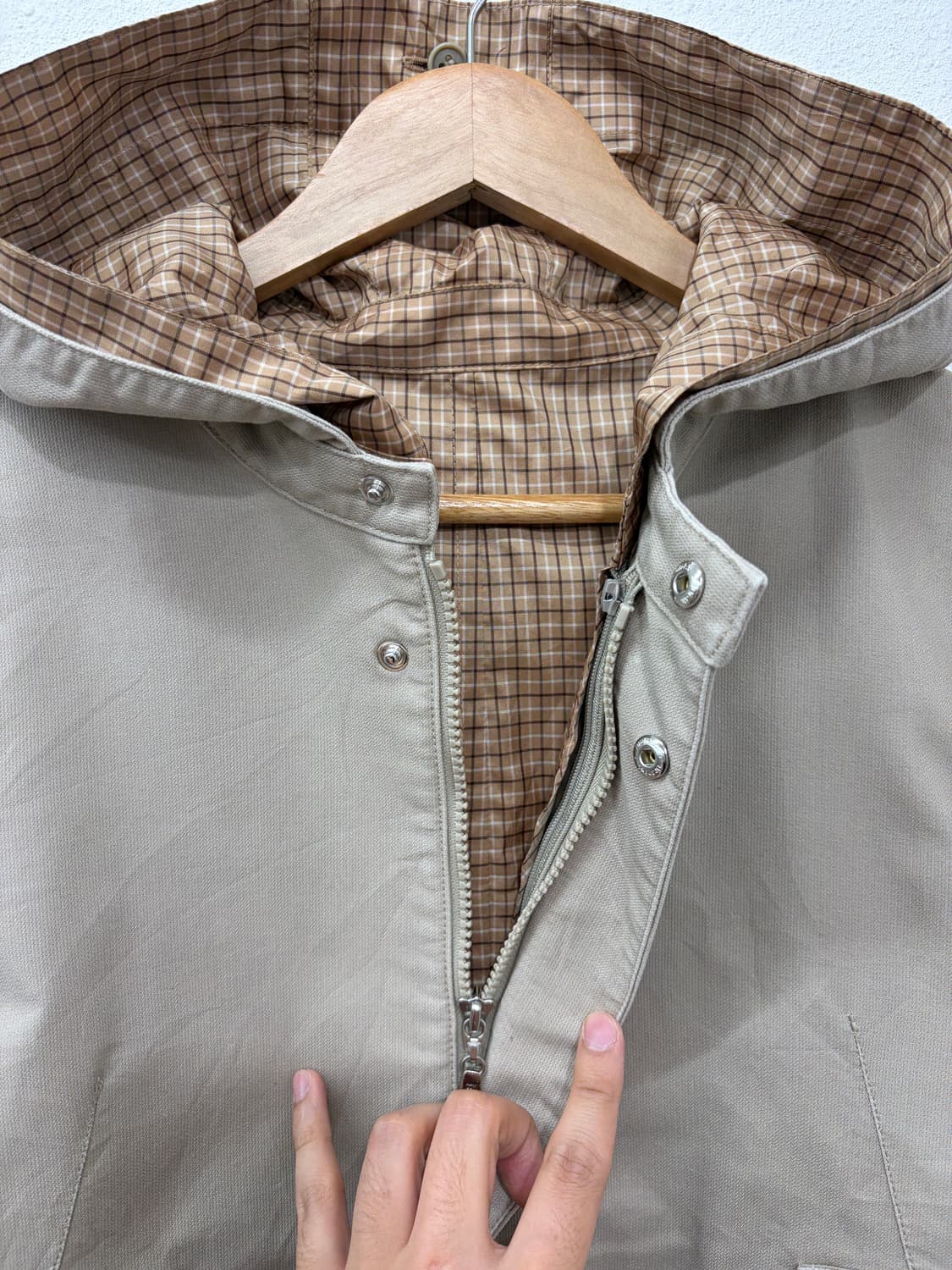 COMME CA ISM 체크 안감 후드 자켓 상품이미지3