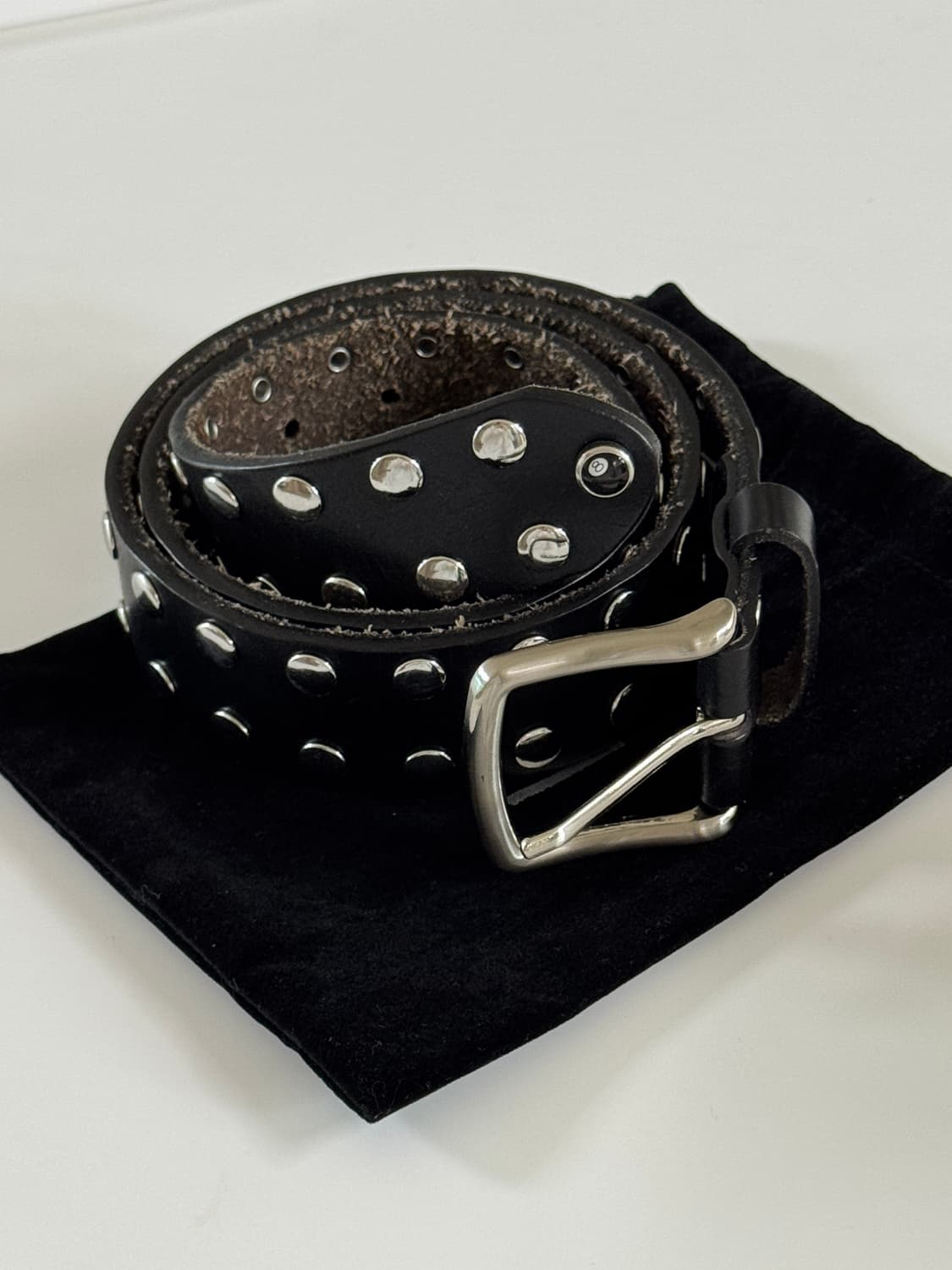 [STUSSY] Belt 스투시 8볼 스터드 벨트 블랙 상품이미지3