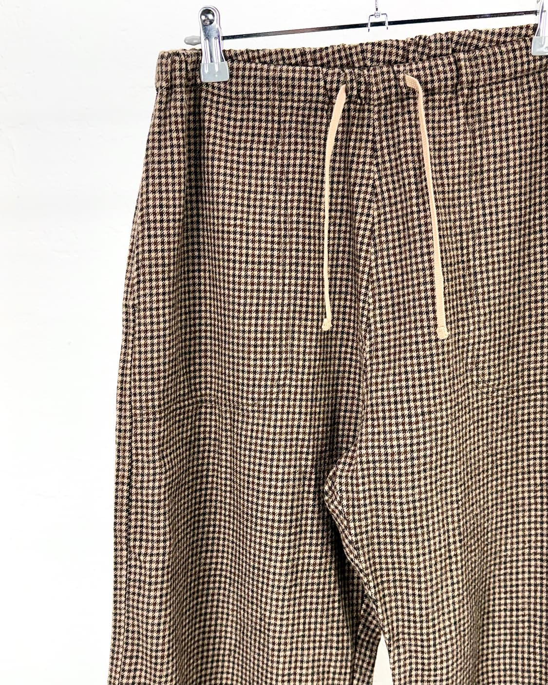 단톤 하운드투스 트위드 테이퍼드 드로즈 코튼 팬츠 상품이미지2