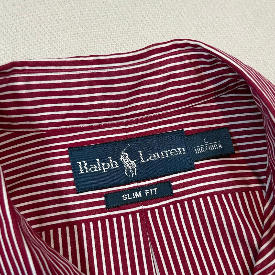 L) 폴로 랄프로렌 클래식 레드 스트라이프 포플린 셔츠 T86 상품이미지7