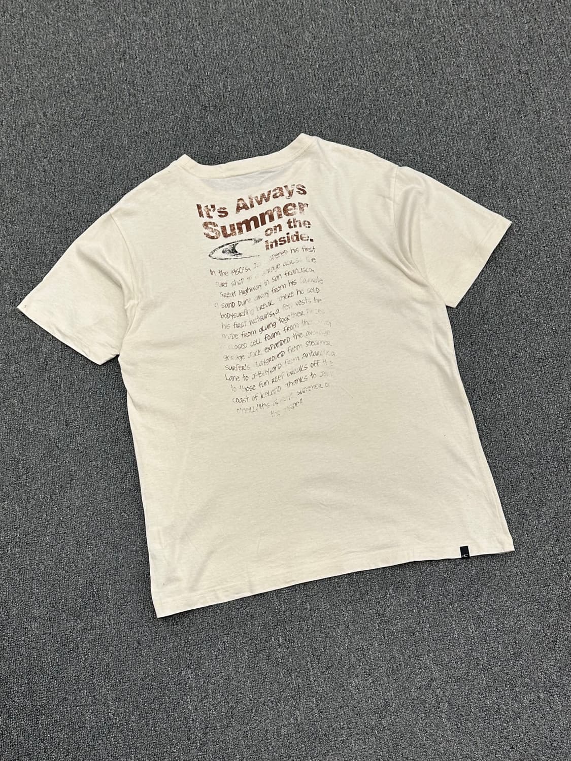 L)Oneill vintage 백프린팅 아이보리 반팔 상품이미지4