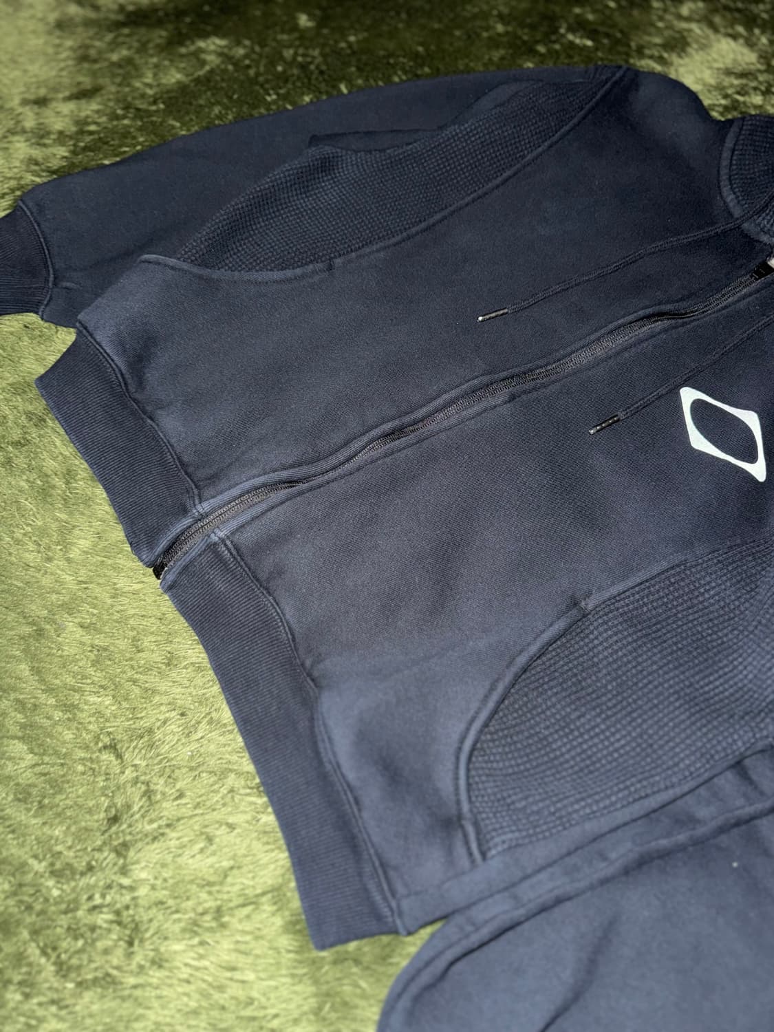 [M] MSCHF 미스치프 와플 믹스드 패널 후드 집업 블랙 상품이미지5