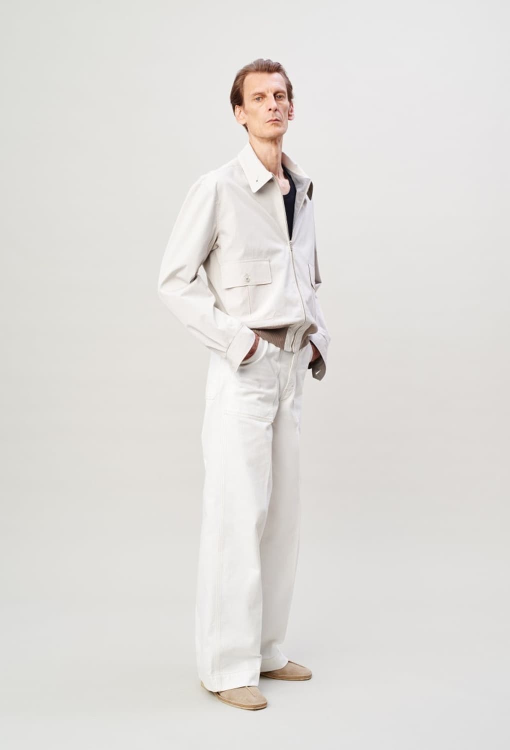 (52) 르메르 20SS 리버서블 코튼 아이보리 카라 블루종 봄버 자켓 상품이미지2